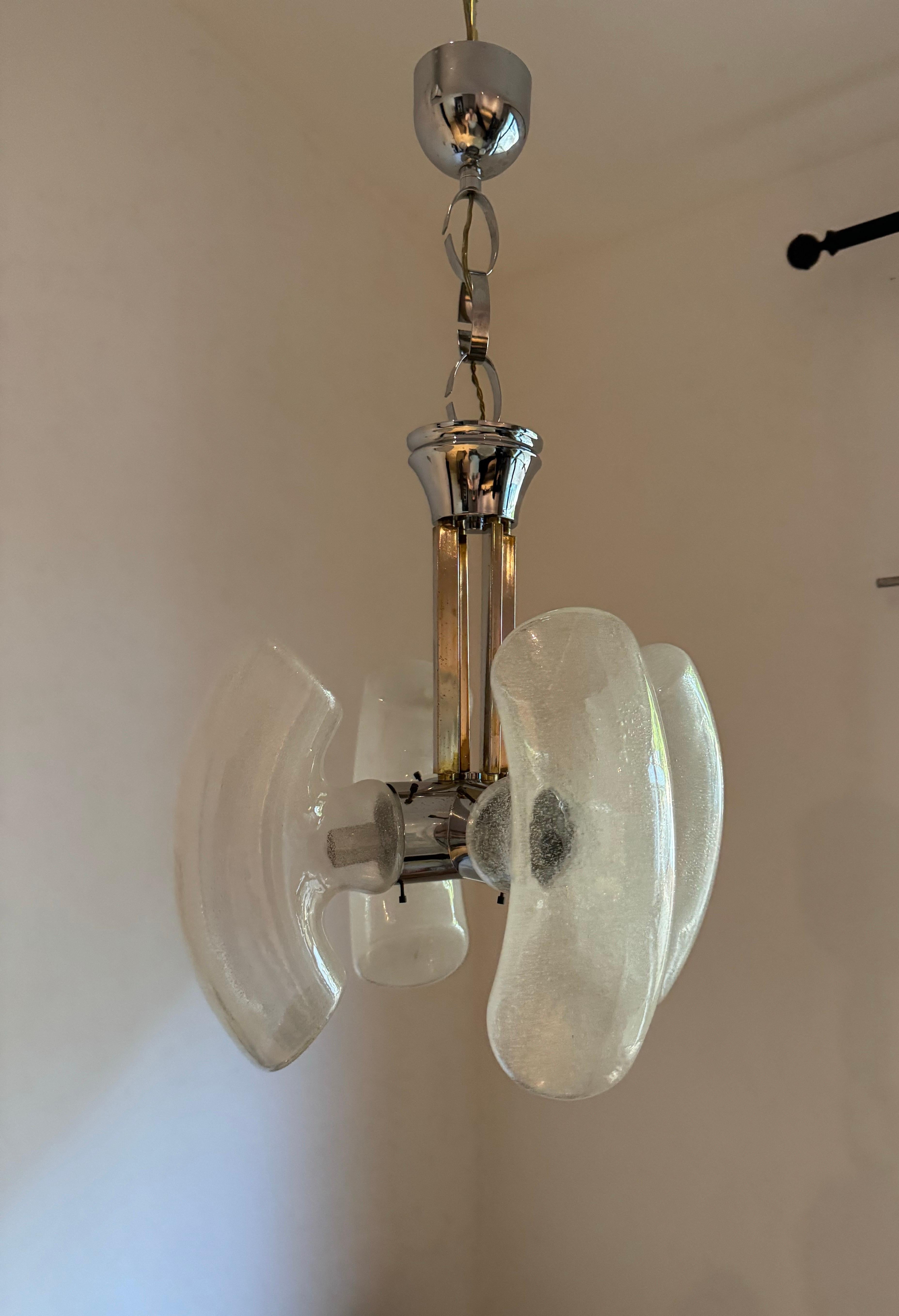 Italiano Lampadario A Space di Aldo Nason per Mazzega, circa 1970 in vendita