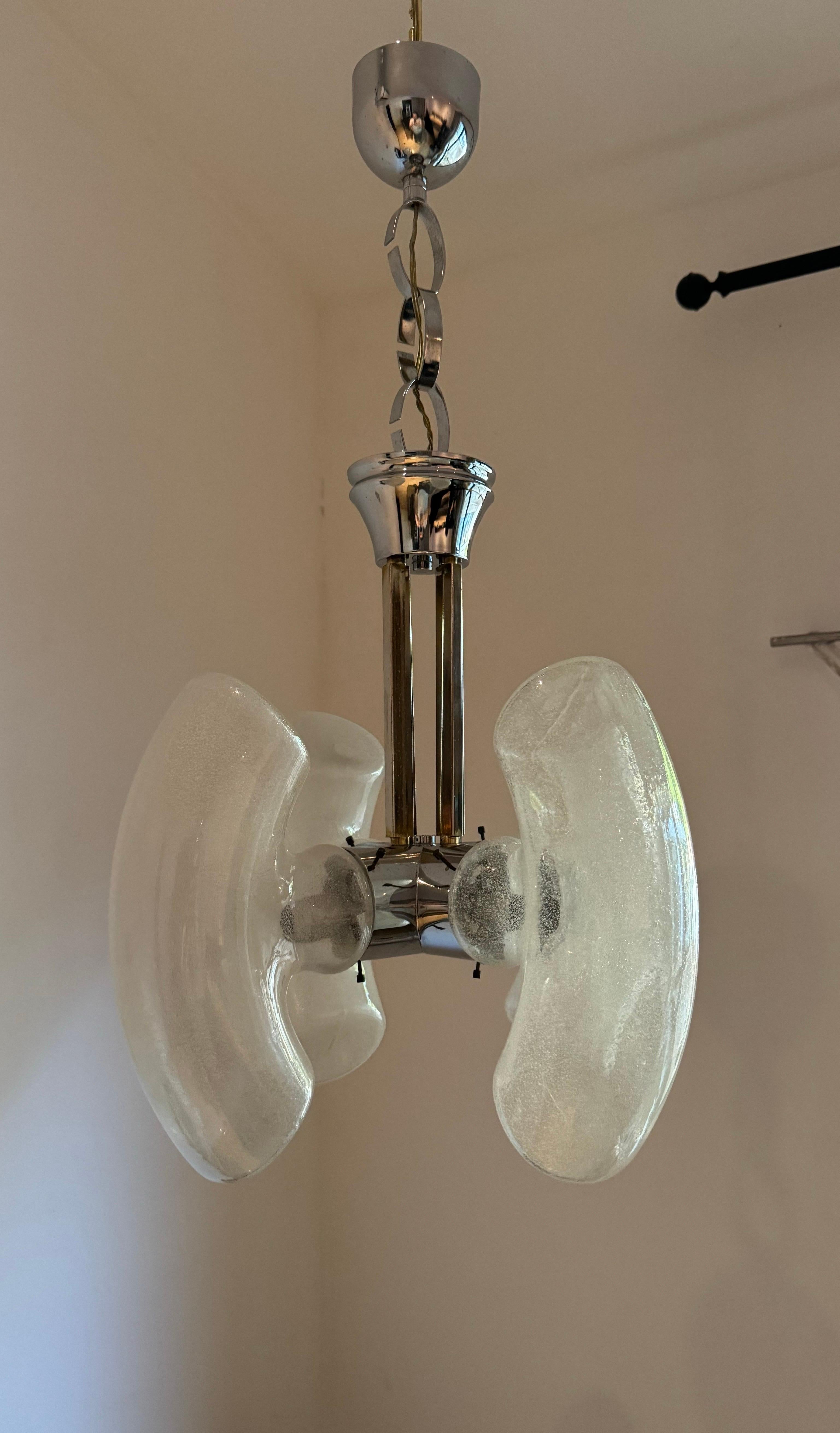 Fatto a mano Lampadario A Space di Aldo Nason per Mazzega, circa 1970 in vendita