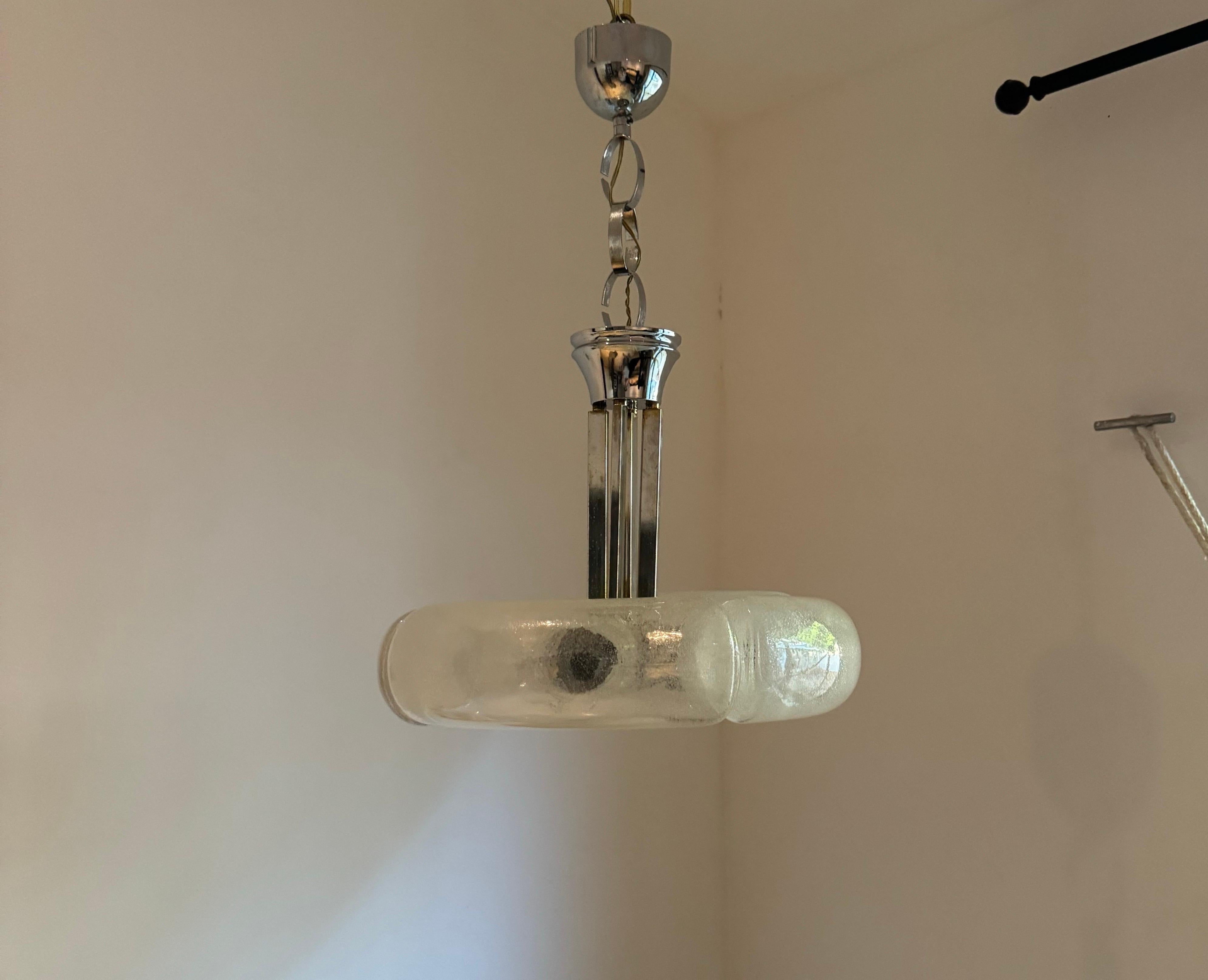 Ottone Lampadario A Space di Aldo Nason per Mazzega, circa 1970 in vendita