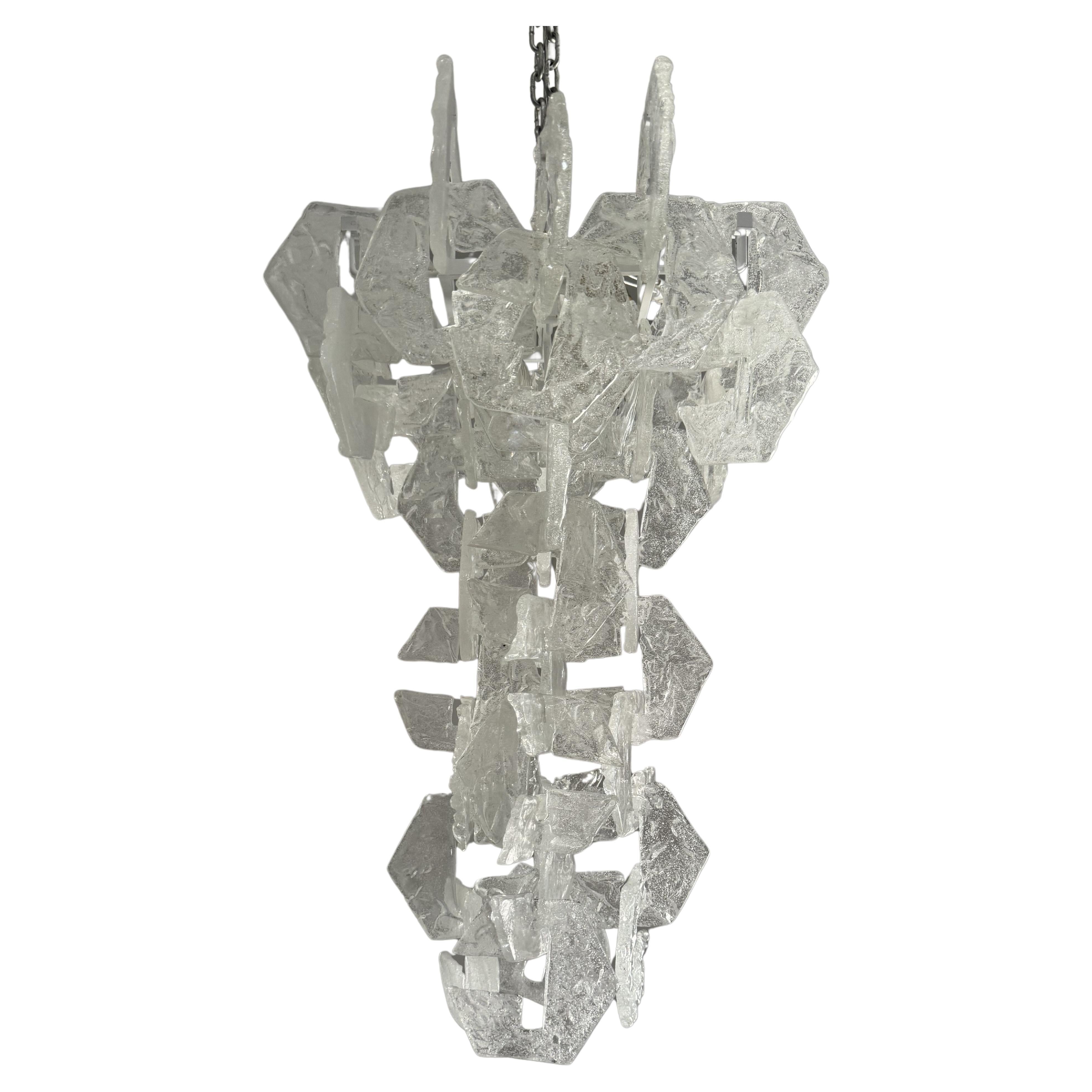 Space Age Chandelier by Carlo Nason for Mazzega in Murano Glass. ca. 1968