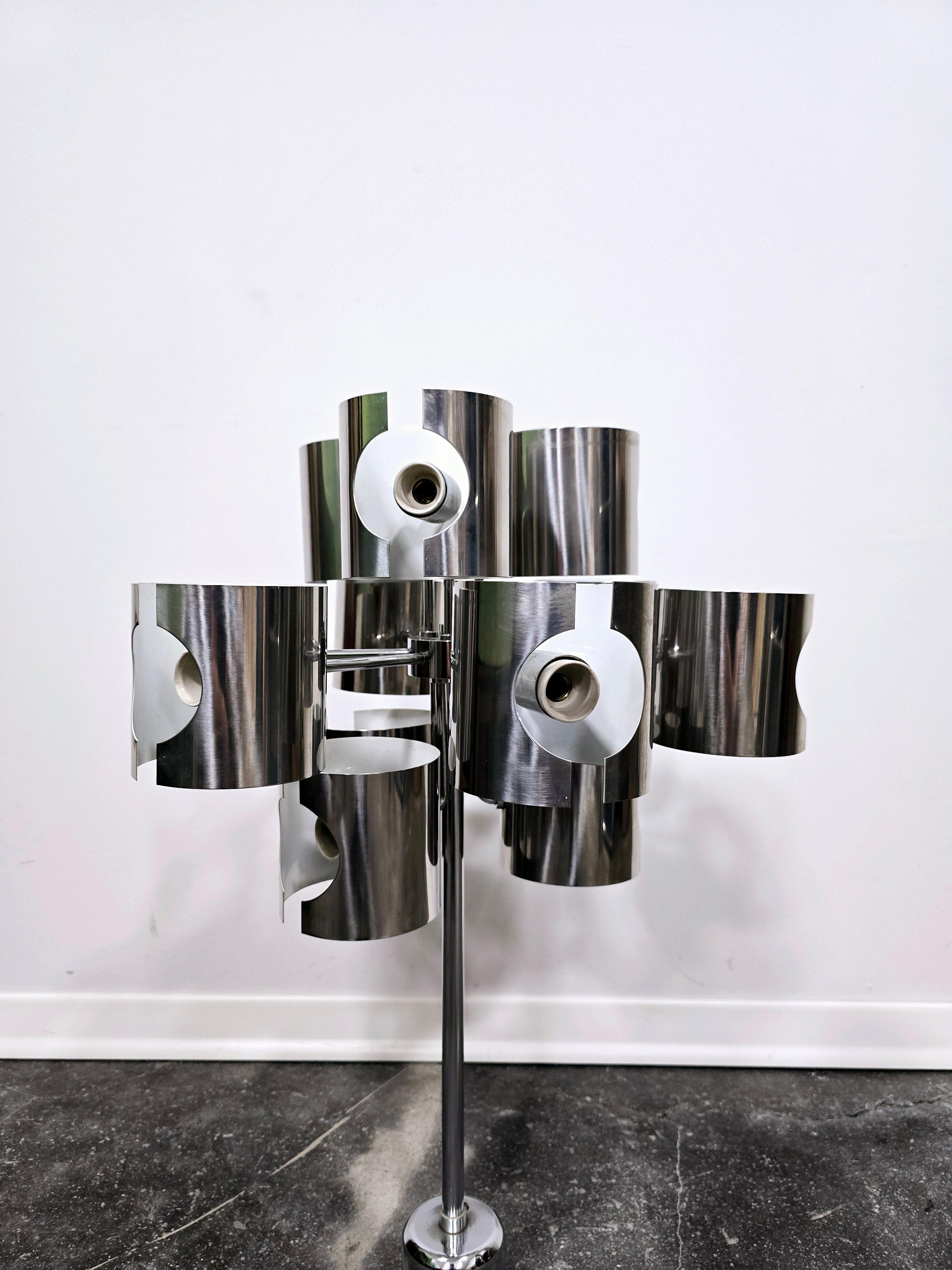 Laiton Lustre de l'ère spatiale de Gaetano Sciolari, Italie, 1970 en vente