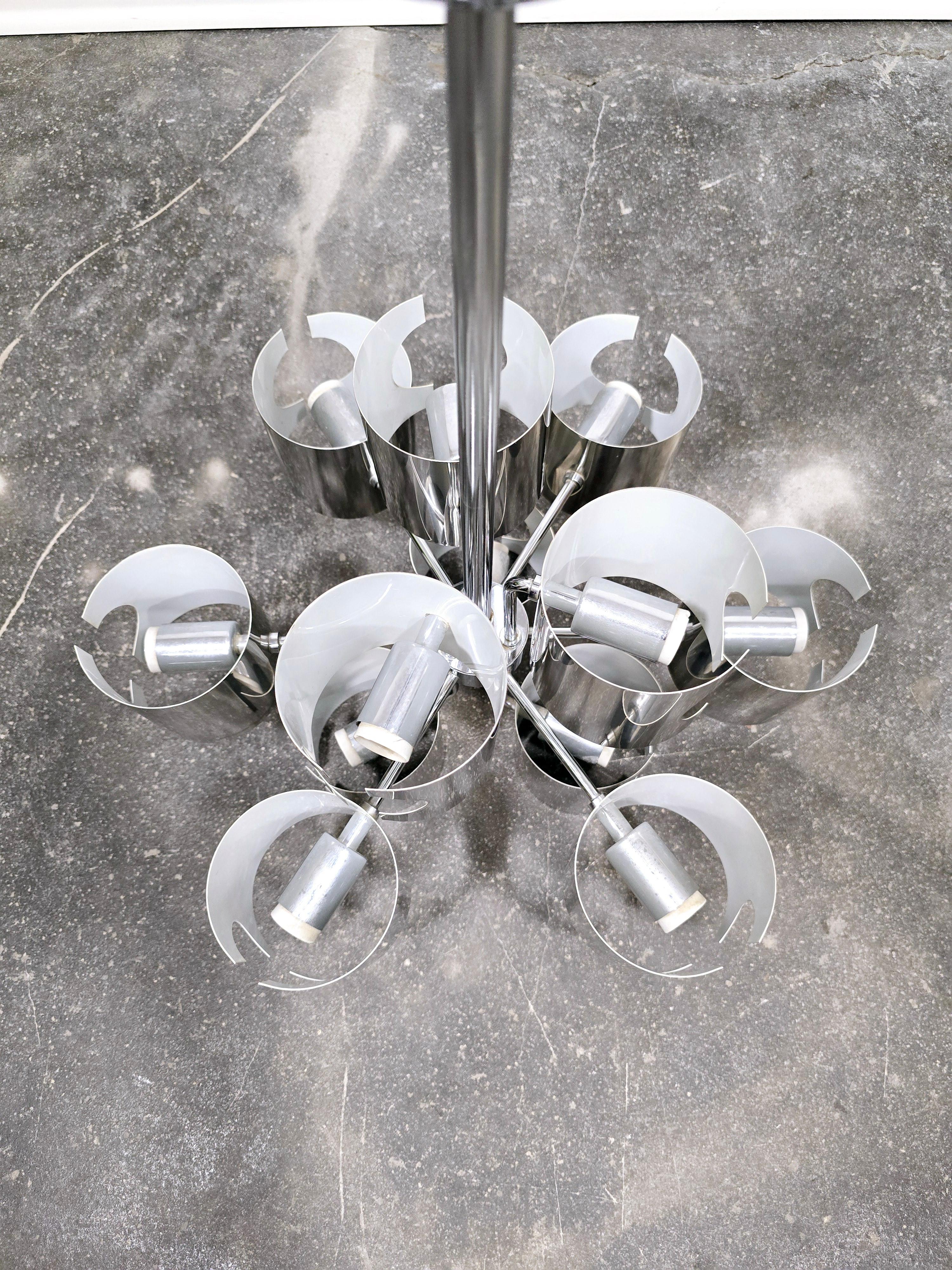 Lustre de l'ère spatiale de Gaetano Sciolari, Italie, 1970 en vente 1