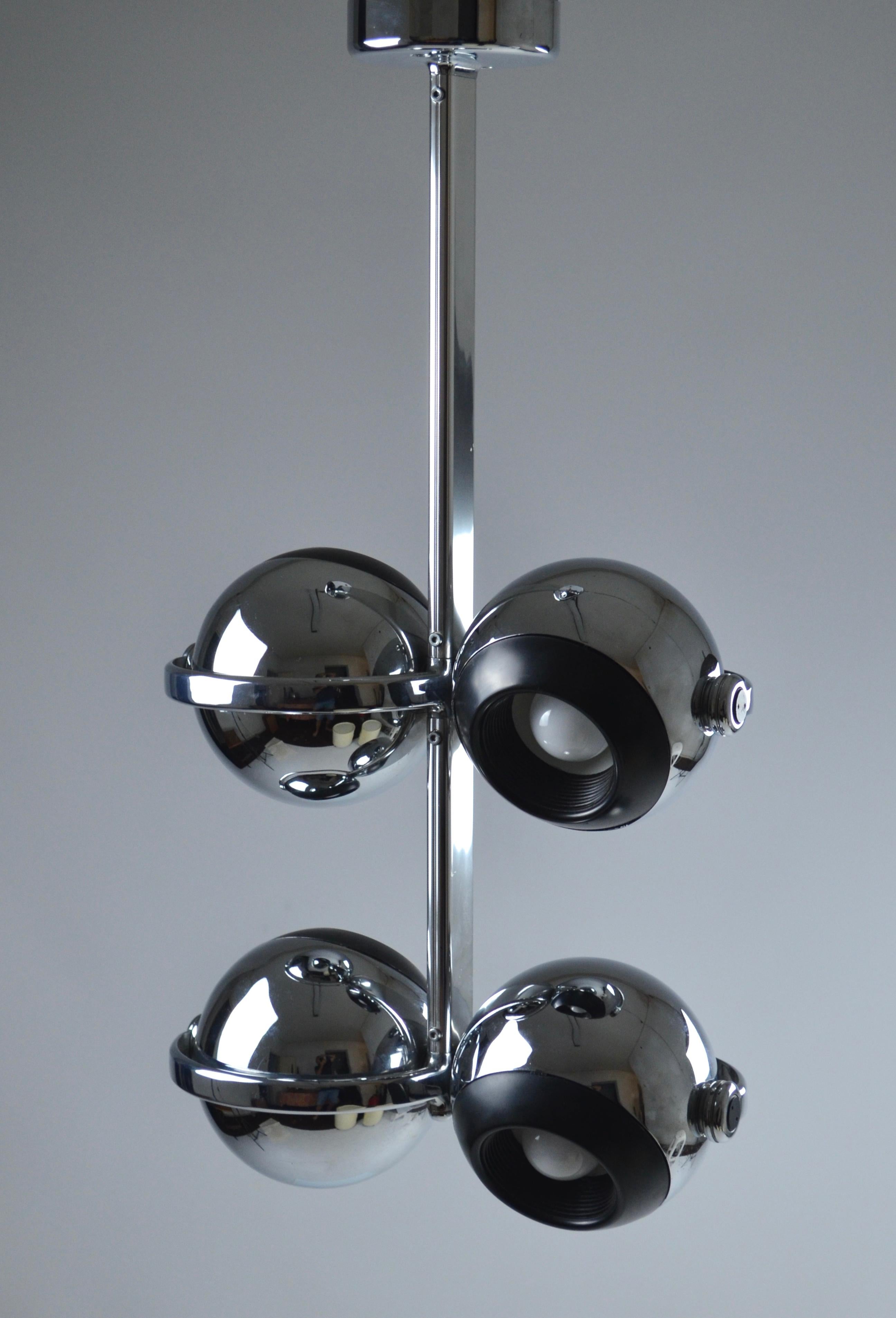 German Space age chandelier by Terence Conran, for Erco, 1970s For Sale