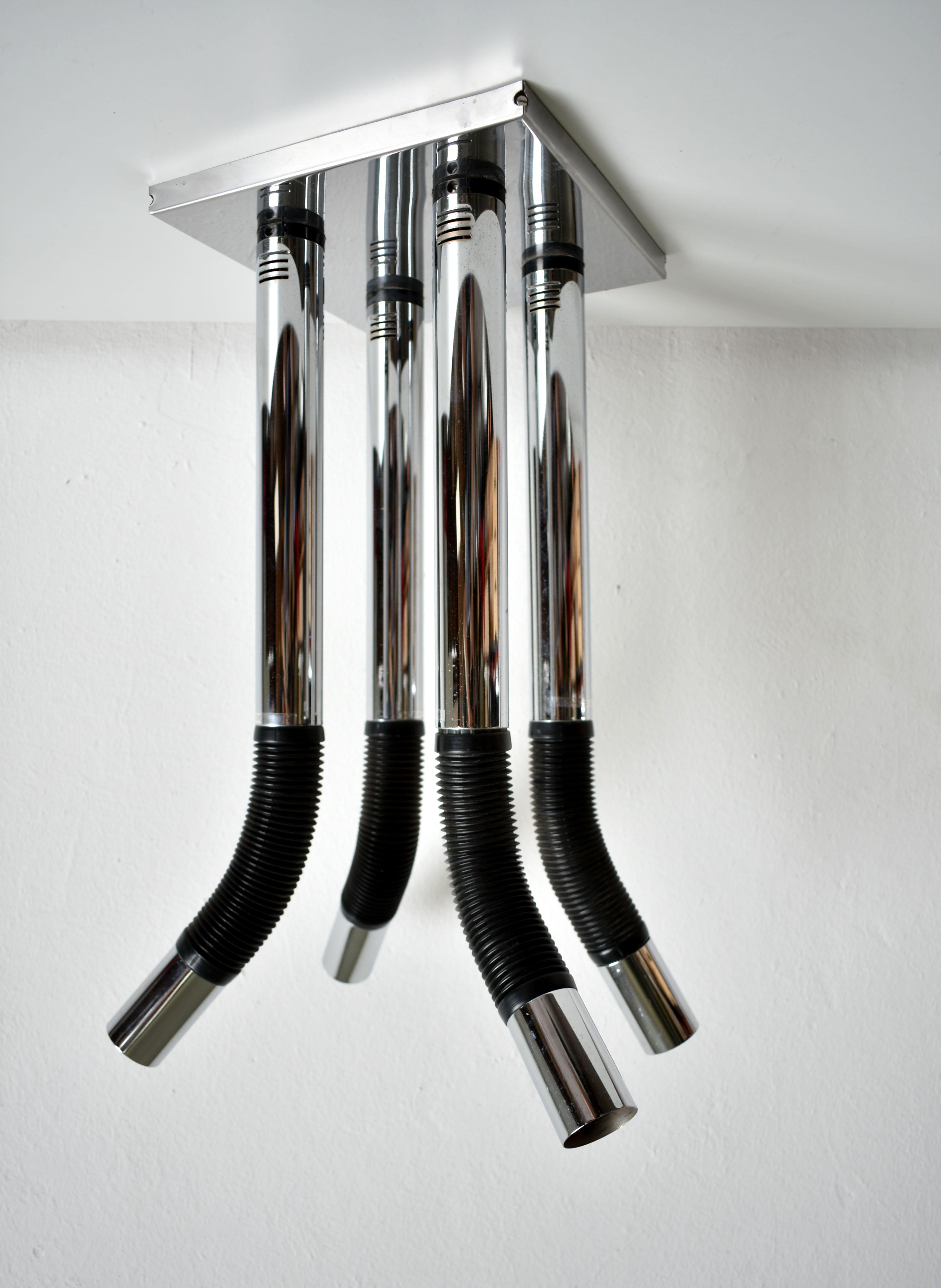 20th Century Space Age Chandelier Elbow by M. Bellini for Targetti Sankey, Italy, 1970s 1980s For Sale