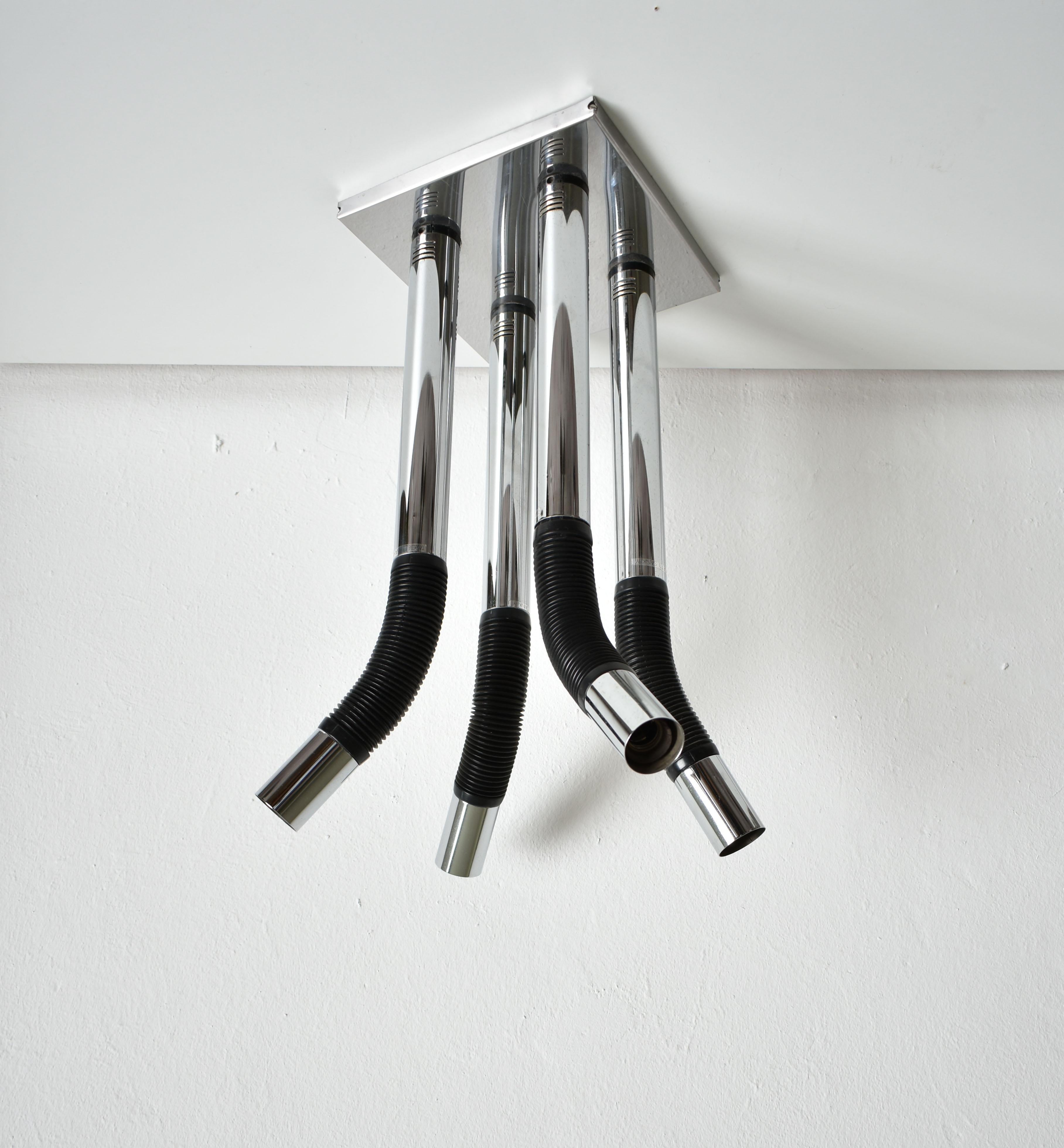 Metal Space Age Chandelier Elbow by M. Bellini for Targetti Sankey, Italy, 1970s 1980s For Sale