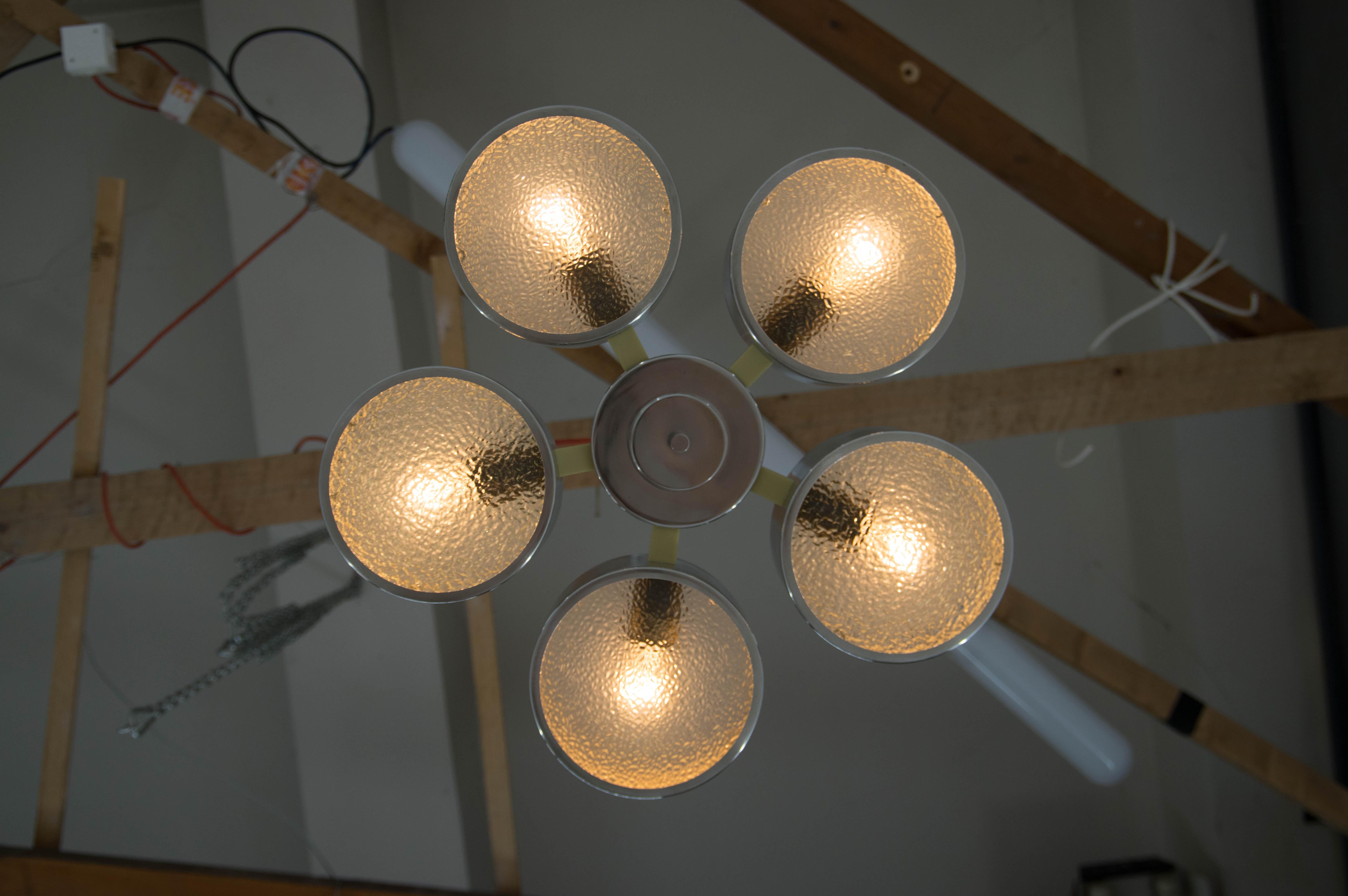 Late 20th Century Space Age Chandelier, Germany, 1970s, Restored For Sale