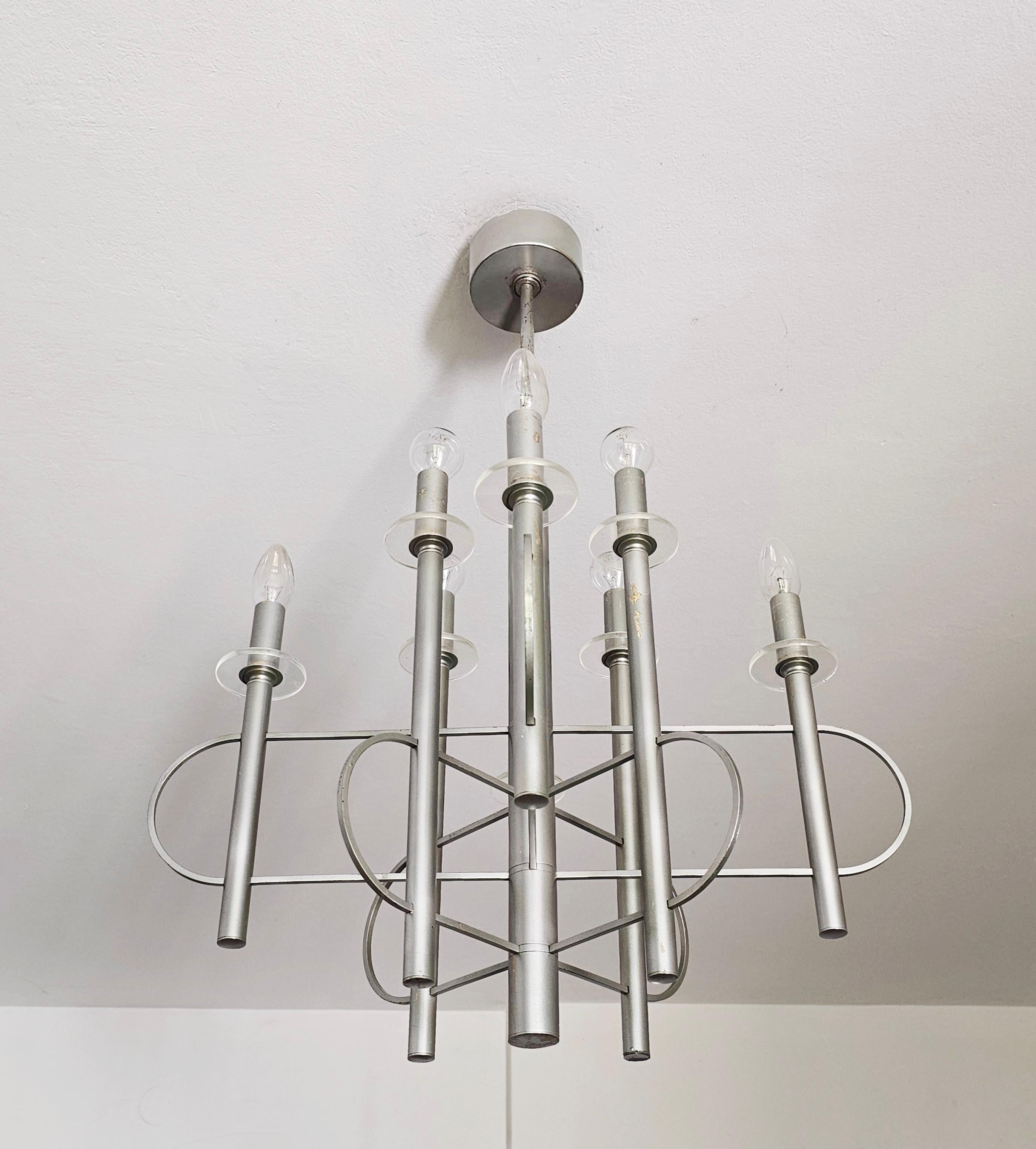 Space Age Chandelier shaded as Atom by Gaetano Sciolari, Italy 1970s For Sale 4