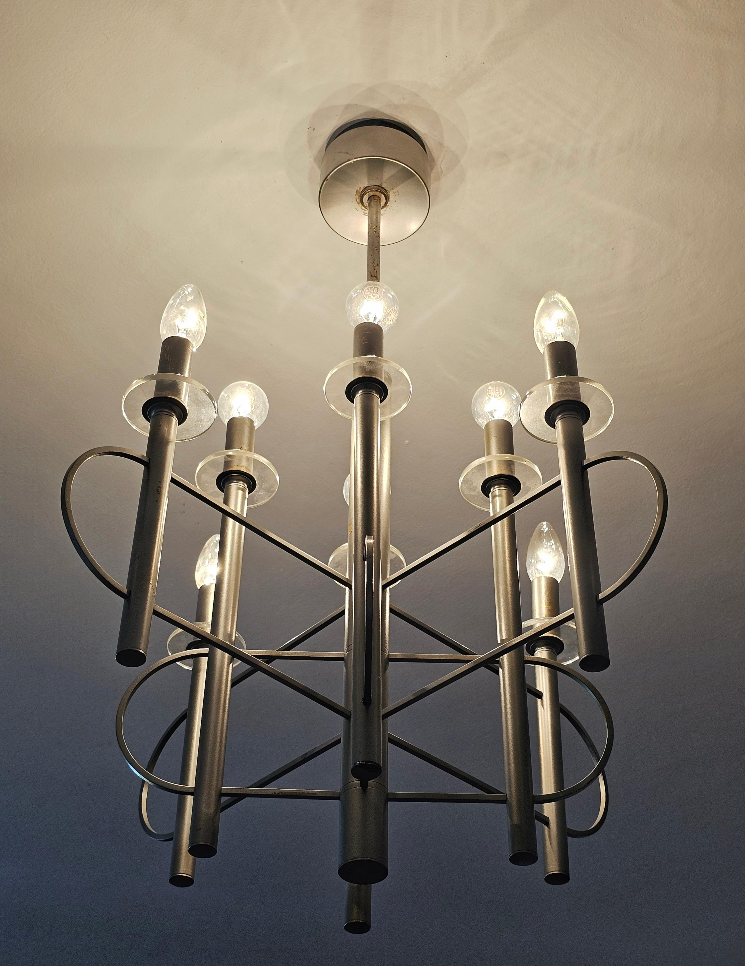Space Age Chandelier shaded as Atom by Gaetano Sciolari, Italy 1970s For Sale 5