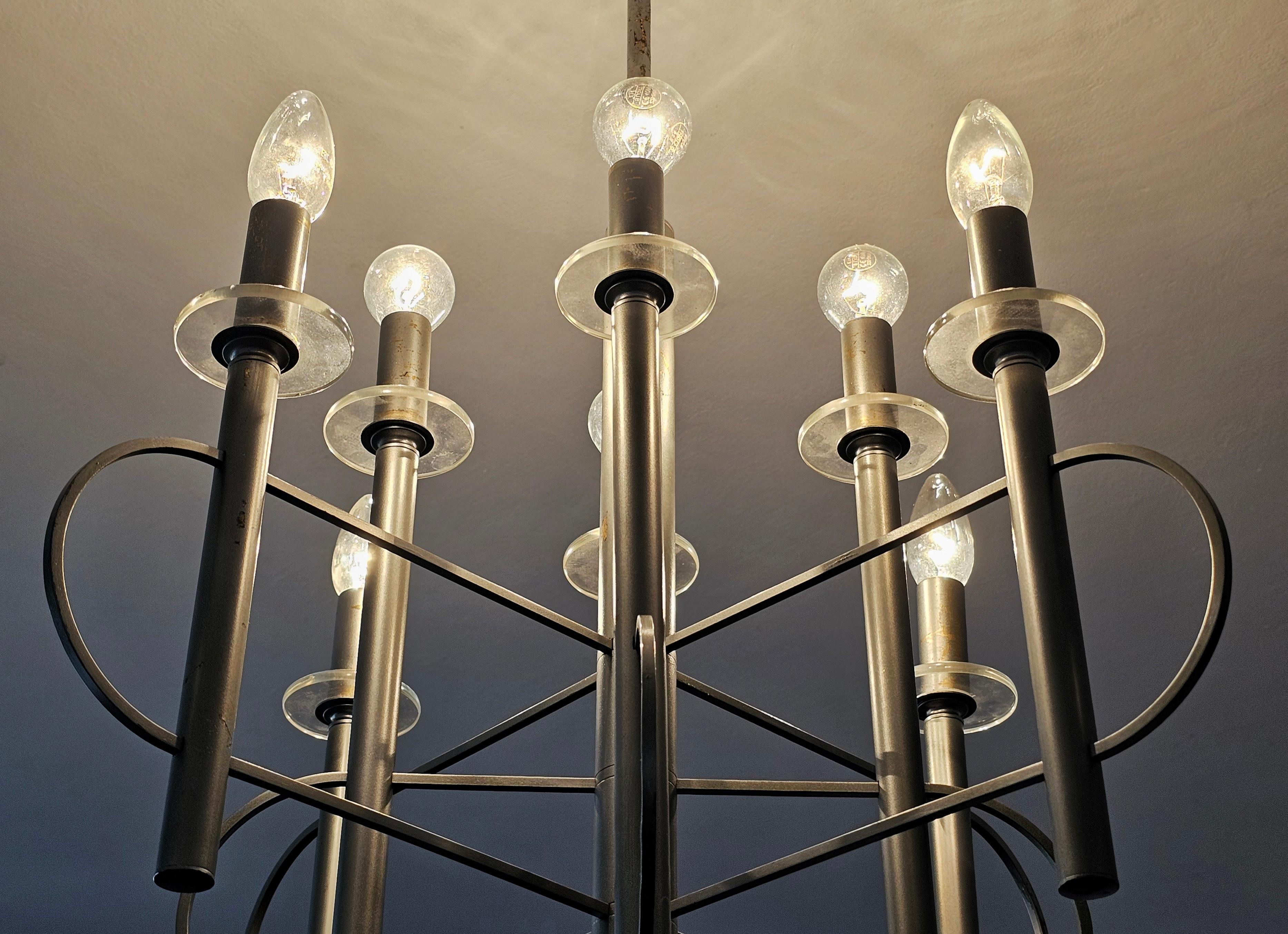 Space Age Chandelier shaded as Atom by Gaetano Sciolari, Italy 1970s For Sale 6
