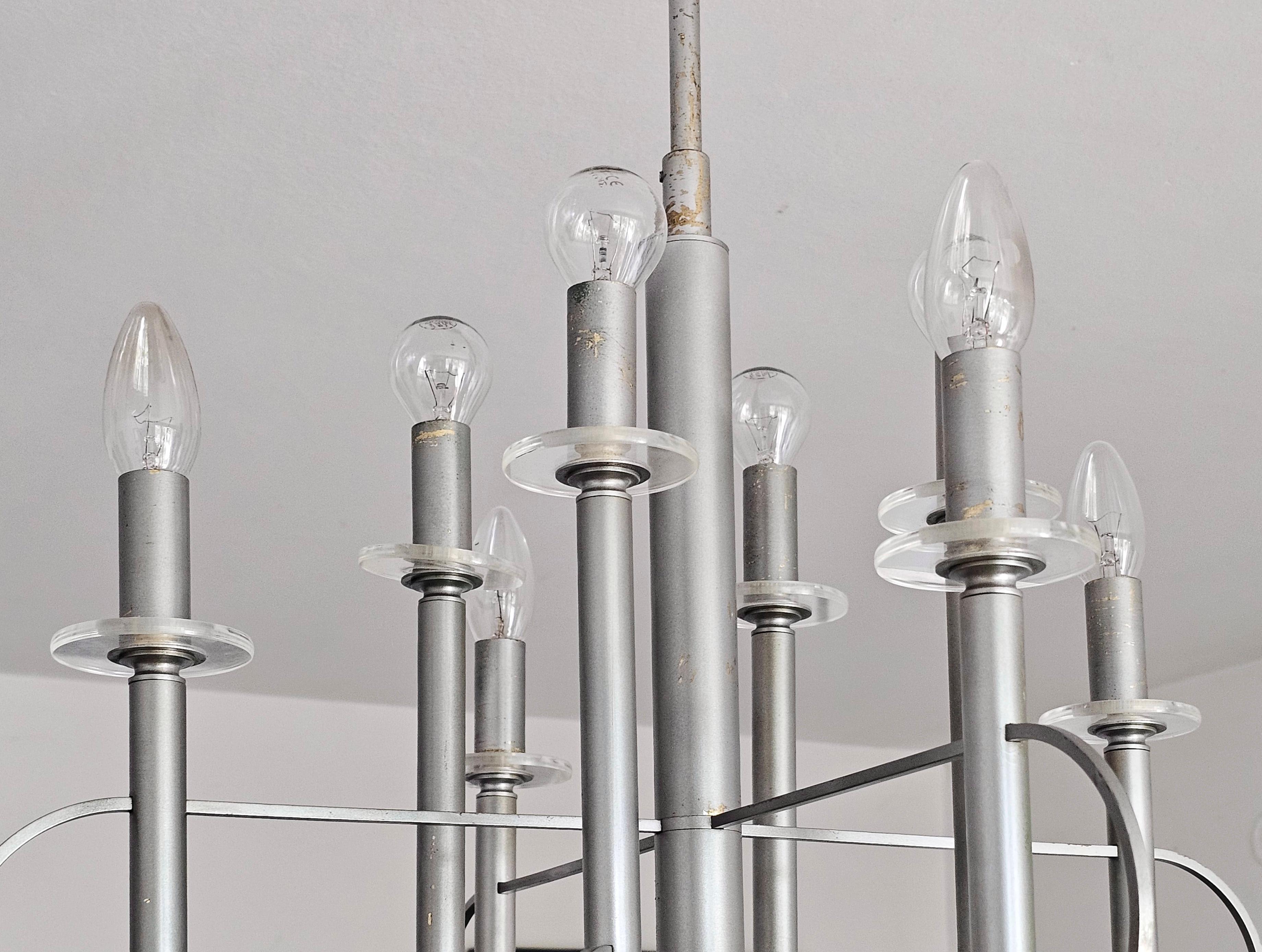 Space Age Chandelier shaded as Atom by Gaetano Sciolari, Italy 1970s For Sale 1