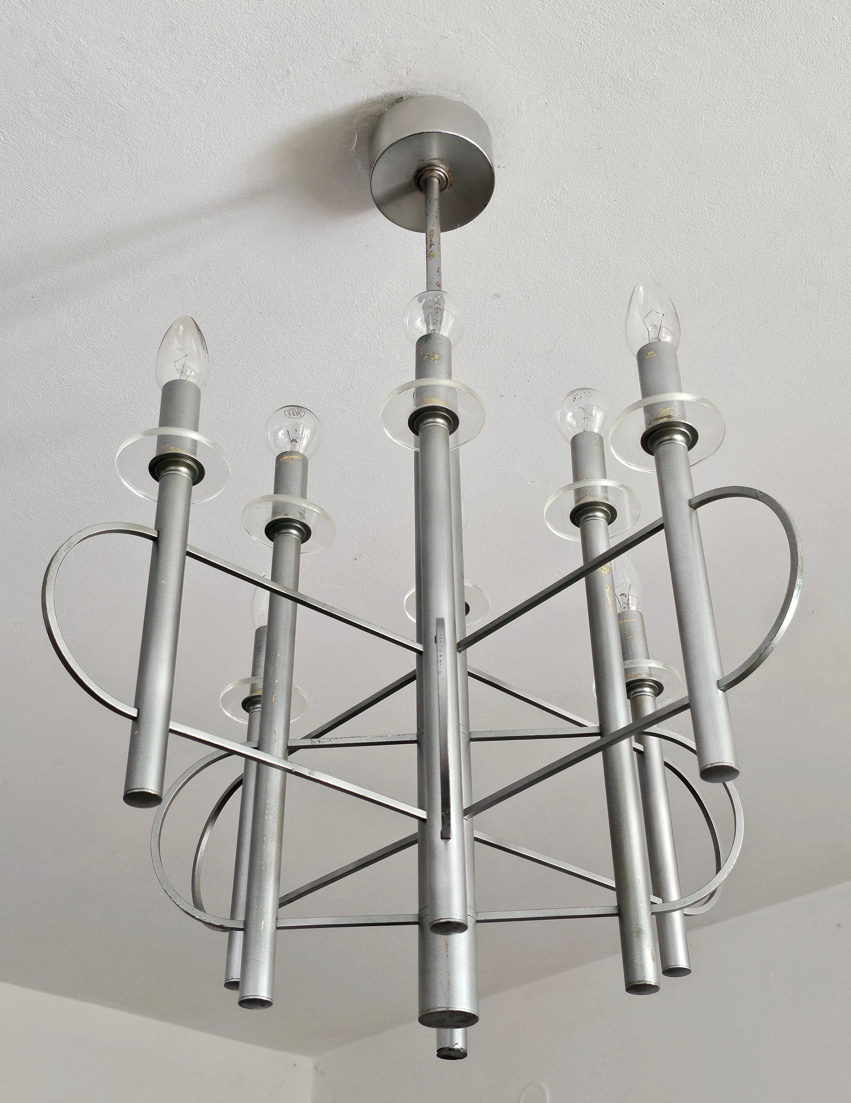 Space Age Chandelier shaded as Atom by Gaetano Sciolari, Italy 1970s For Sale 2