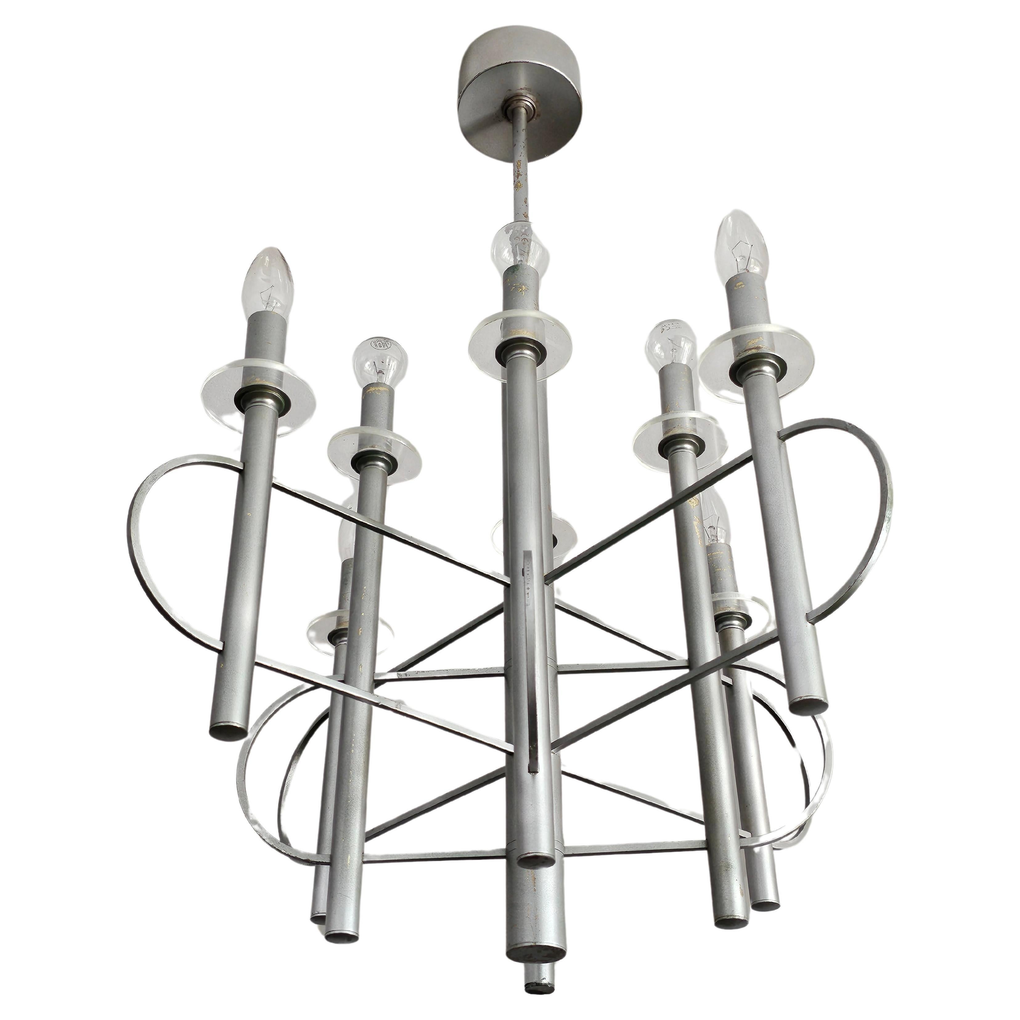 Space Age Chandelier shaded as Atom by Gaetano Sciolari, Italy 1970s For Sale