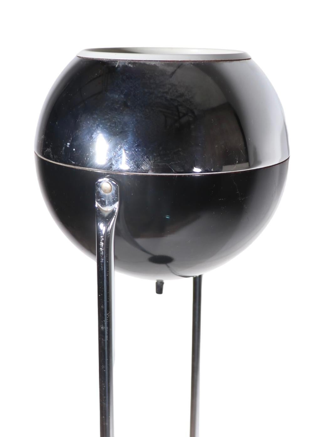 Space Age Chrome and Black Eyeball Floor Lamp c 1960/1970's For Sale 5