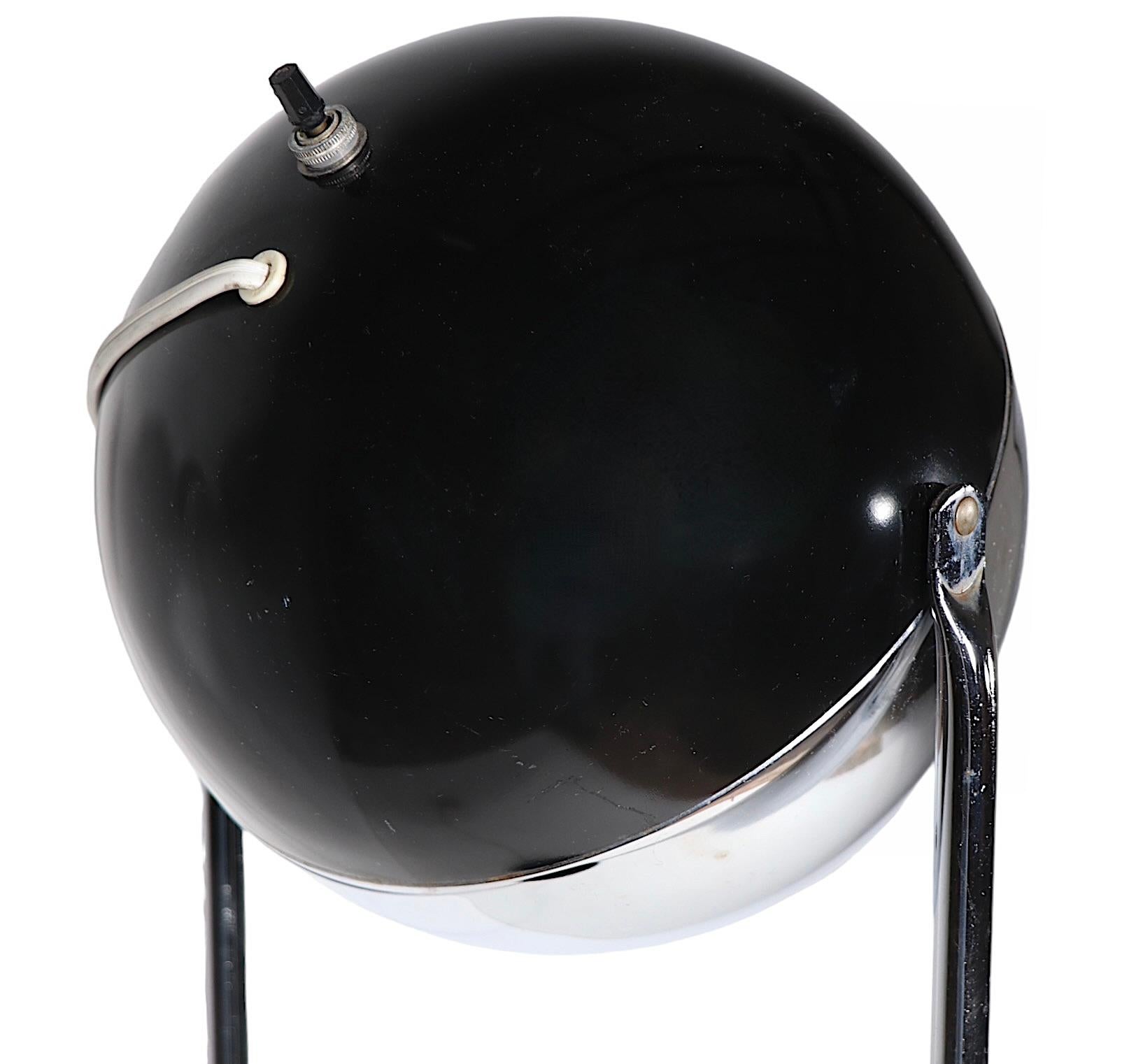 Space Age Chrome and Black Eyeball Floor Lamp c 1960/1970's For Sale 6