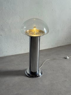 Space Age chrome and glass lamp, Italy, 1970s