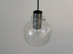 Space Age Chrome and Glass Pendant Lamp, 1970s, Germany