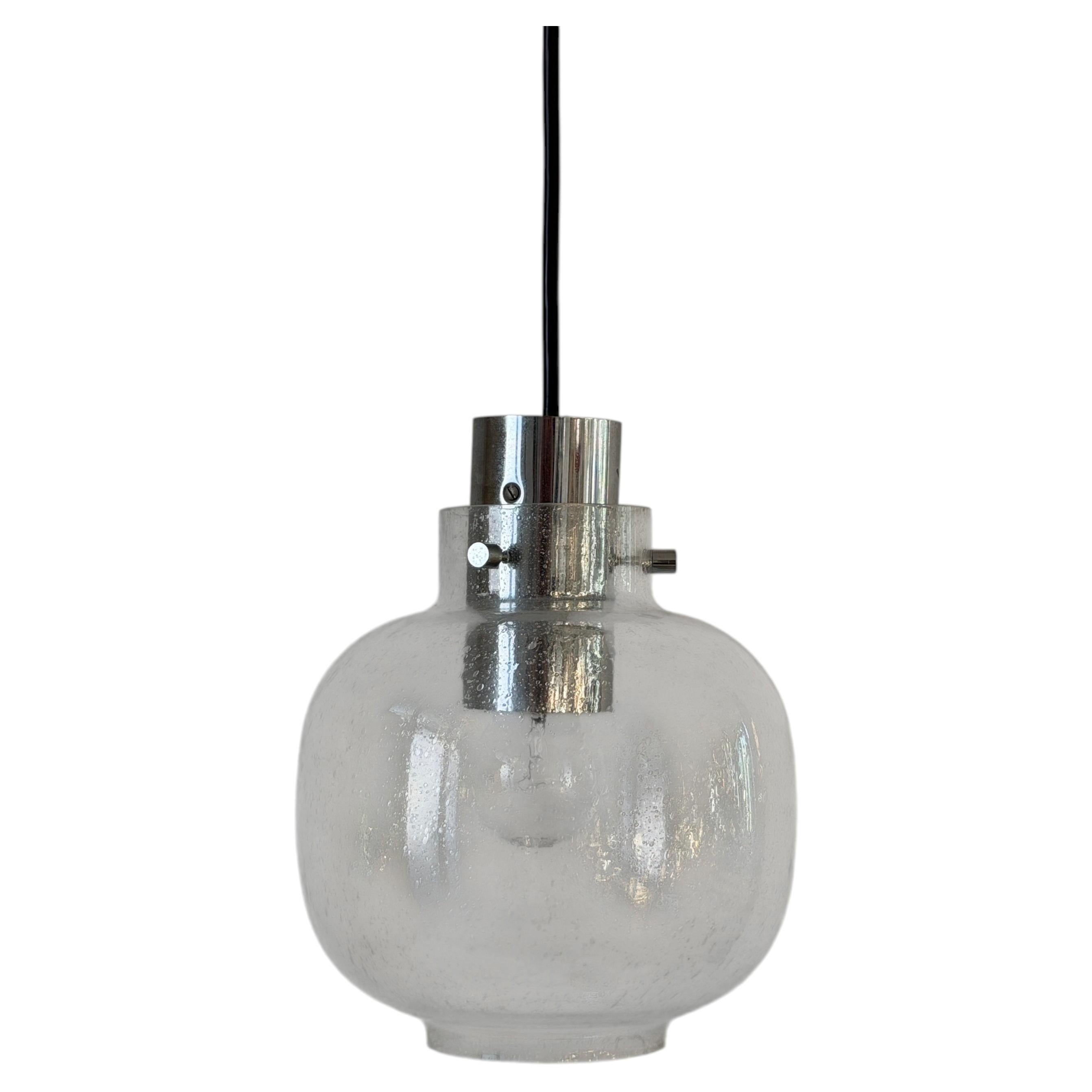 Space Age Chrome and Glass Pendant Lamp, 1970s, Germany