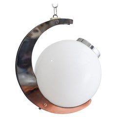 Space Age Chrome and Glass Pendant Light Space Age Chrome and Glass Pendant Light