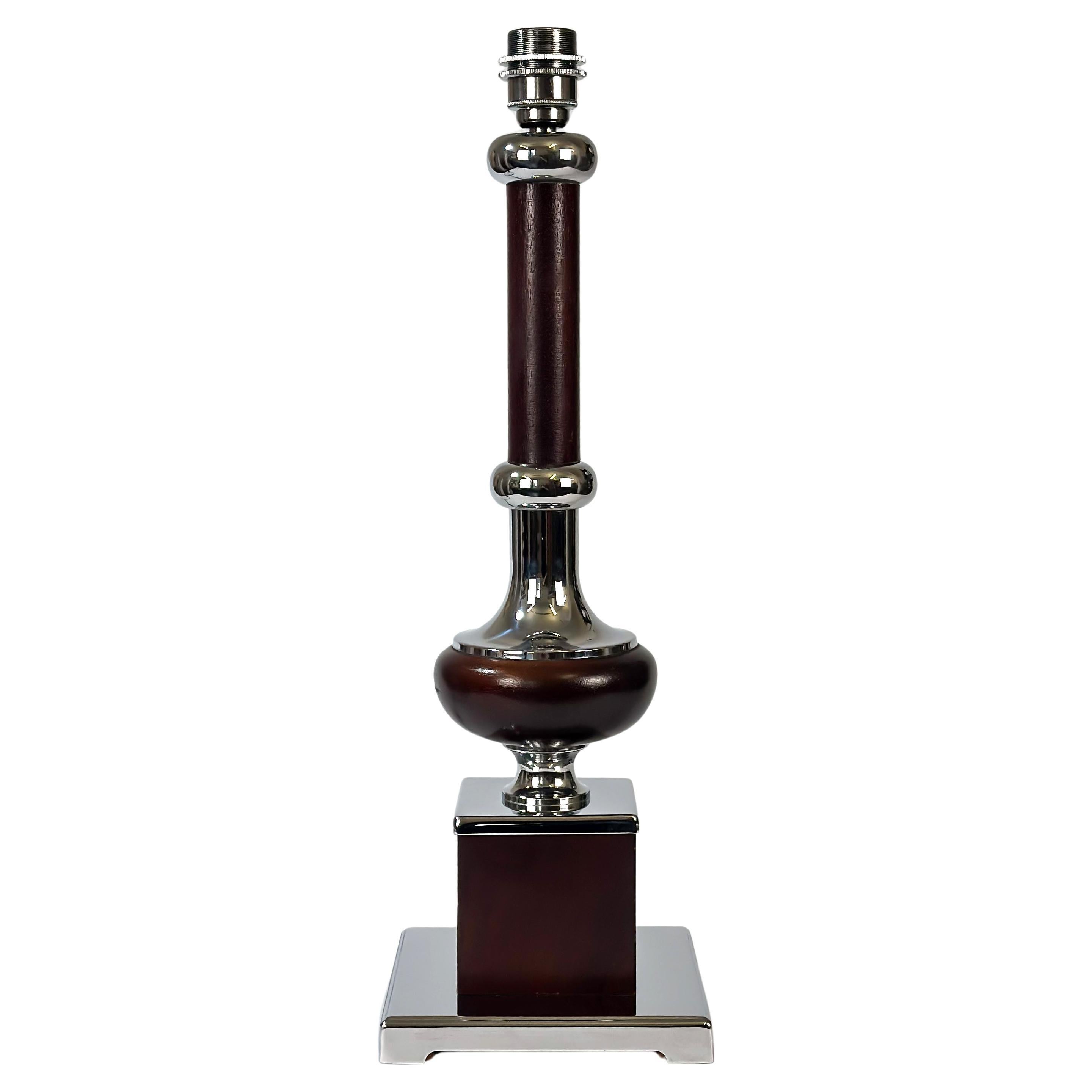 Moderne Tischlampe aus Chrom und Palisanderholz von Richard Essig aus der Mitte des Jahrhunderts, ca. 1970er Jahre im Angebot