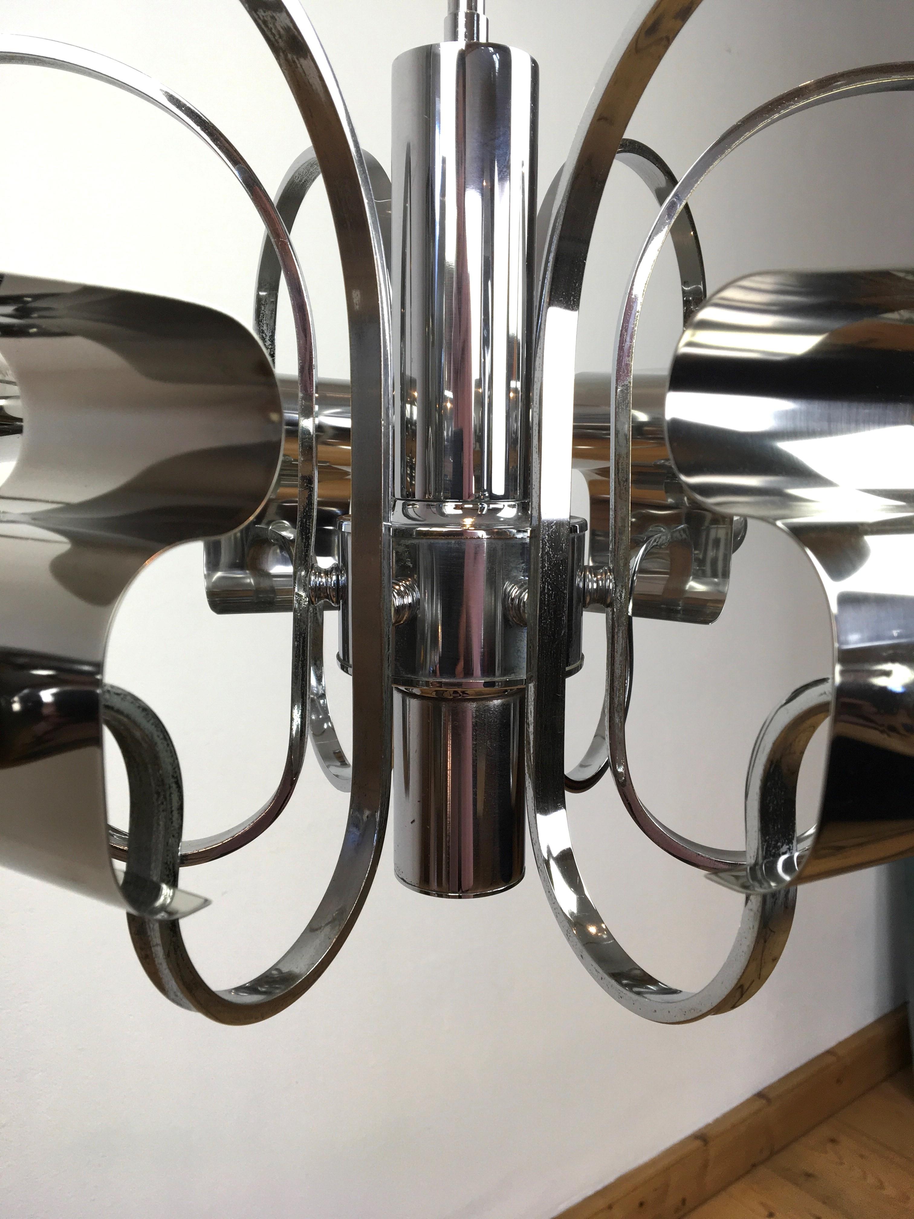 Space Age Chrome Chandelier, 1960s 8