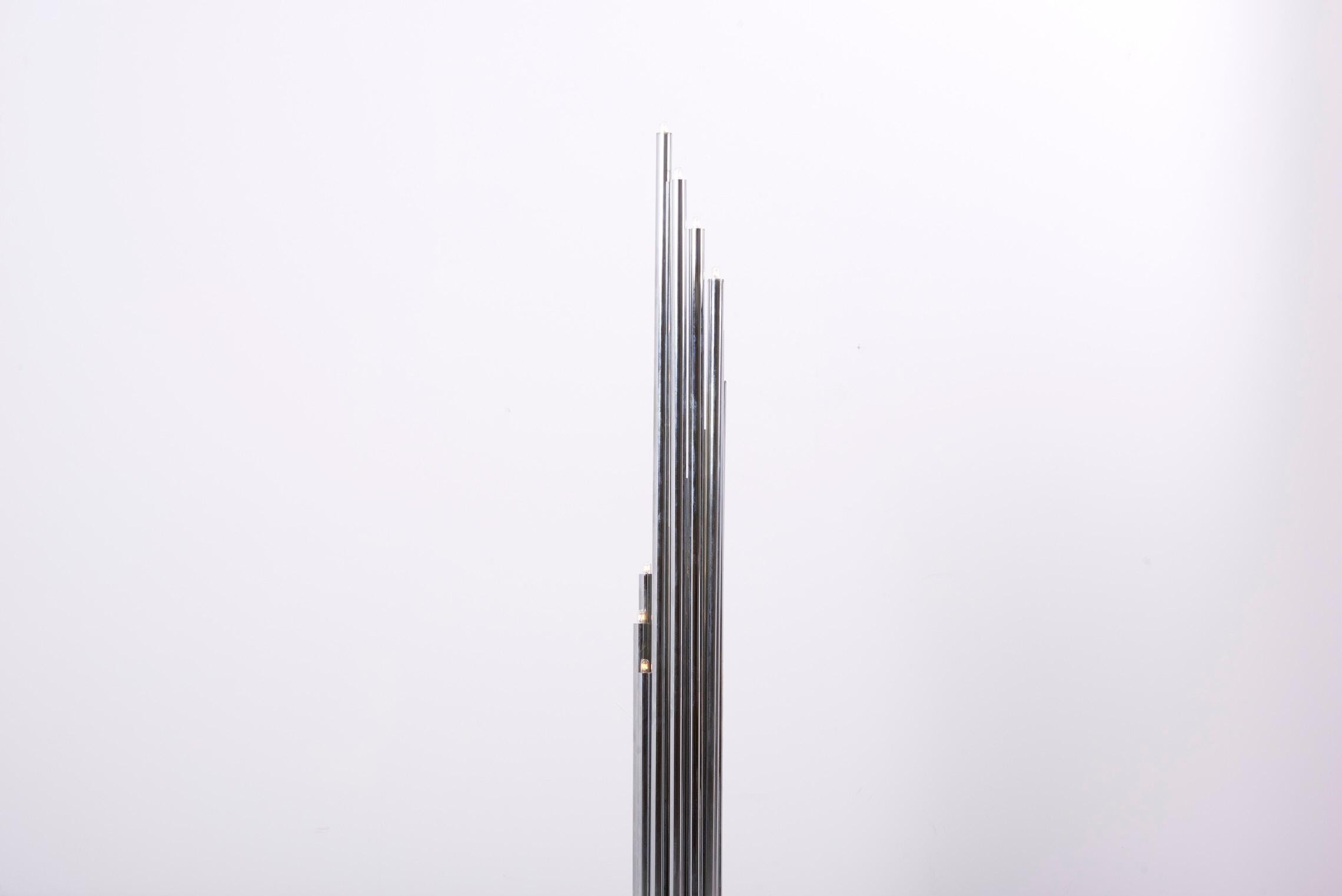 Space Age Chrome Floor Lamp by Reggiani, Italy 1970s 5