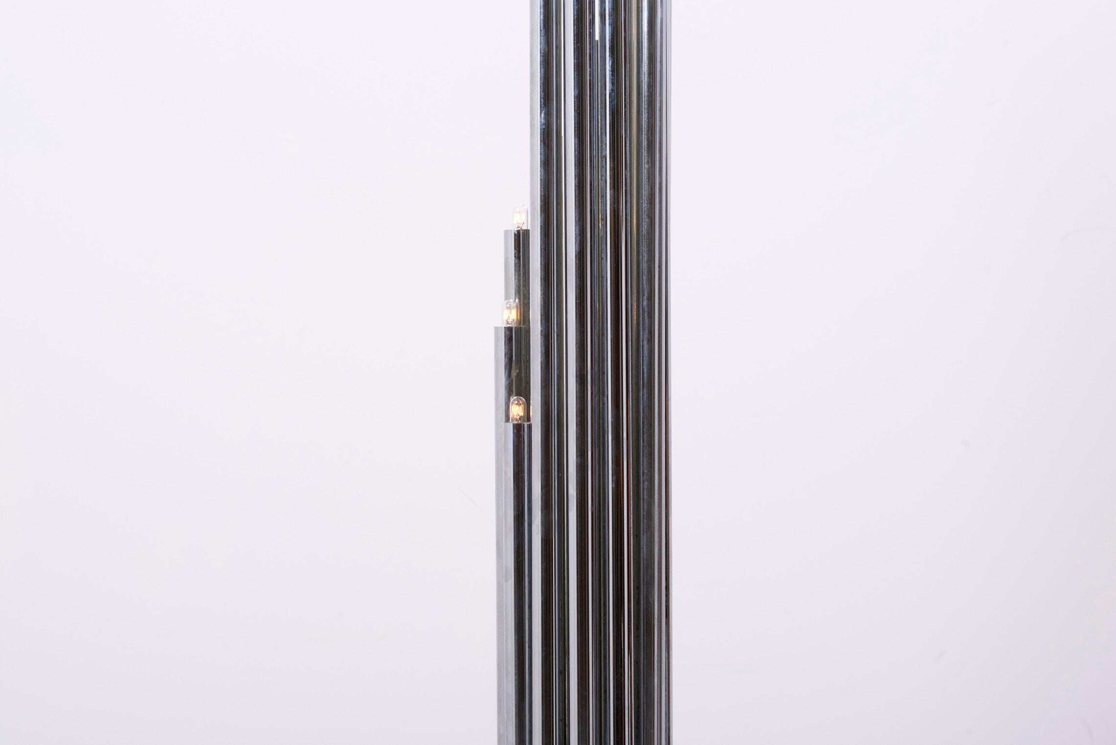 Space Age Chrome Floor Lamp by Reggiani, Italy 1970s 6