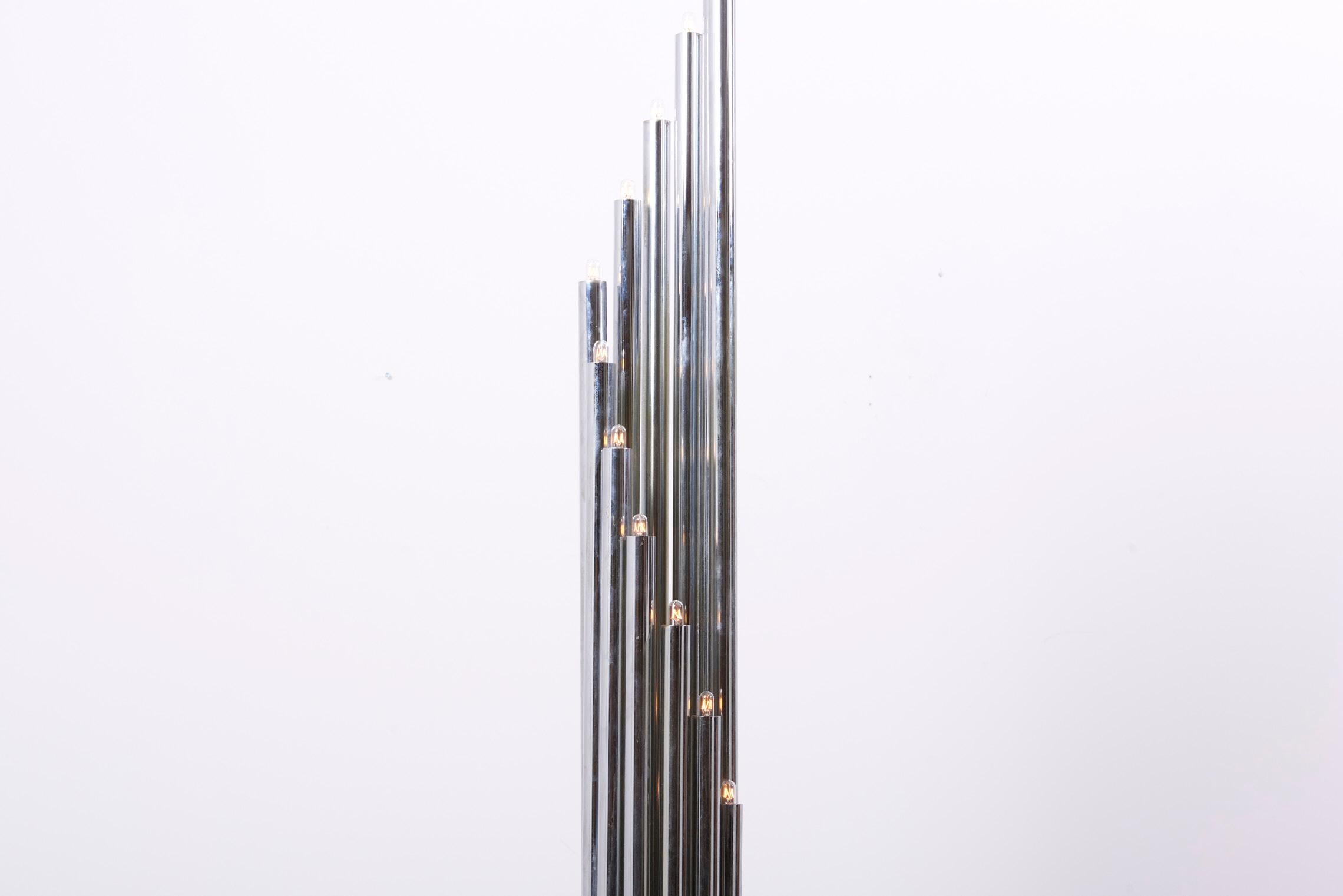 Space Age Chrome Floor Lamp by Reggiani, Italy 1970s 1