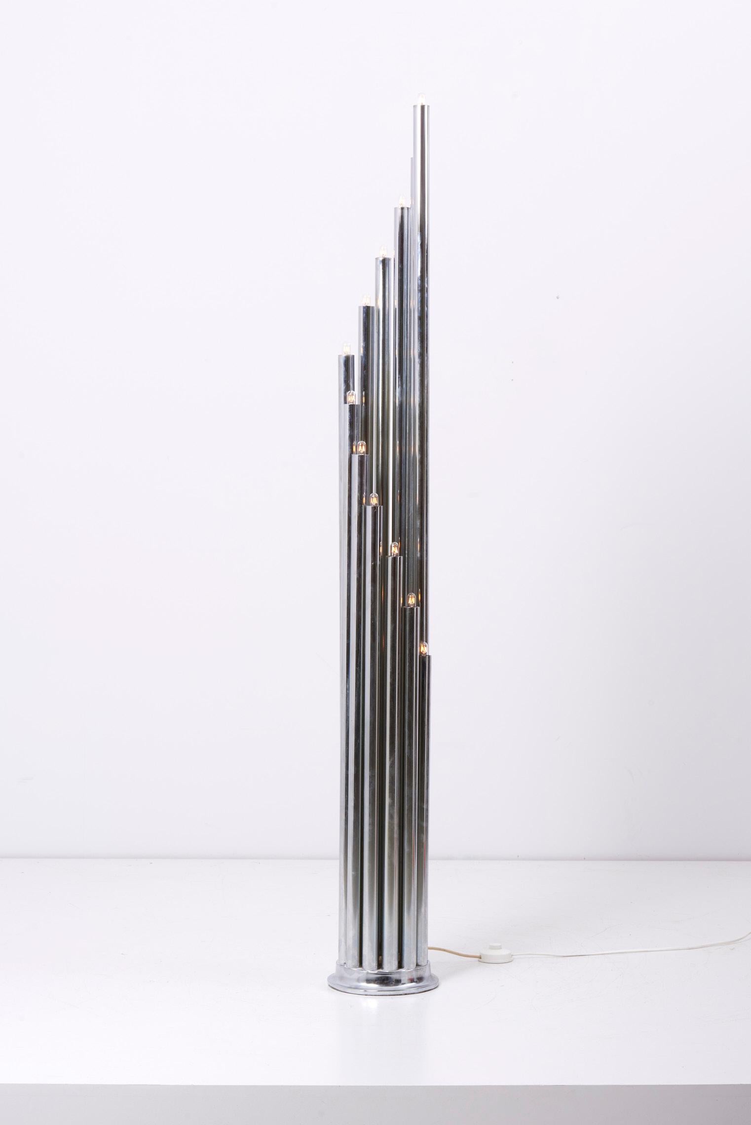 Space Age Chrome Floor Lamp by Reggiani, Italy 1970s 3