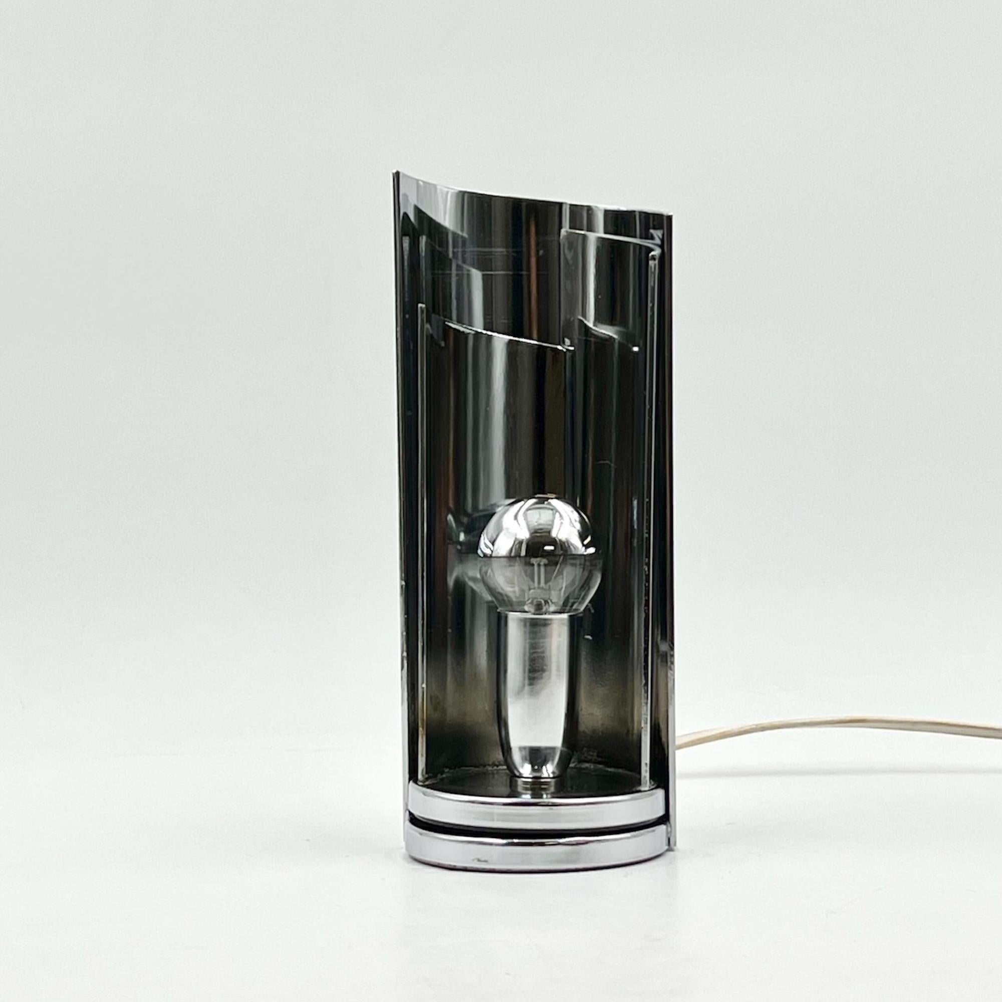 italien Lampe chromée de l'ère spatiale avec abat-jour réglable Selenova TA 447, 1970 en vente