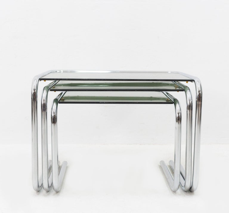Bauhaus Chrome Nesting Tables at 1stDibs