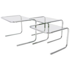 Bauhaus  Chrome Nesting Tables