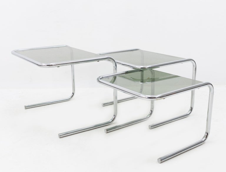 Bauhaus Chrome Nesting Tables at 1stDibs