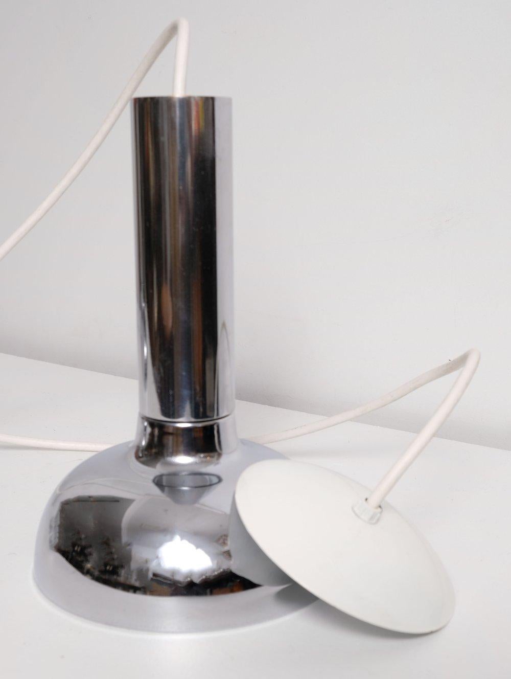Space Age Chrome Pendant Trio, Italy, 1960's. In Good Condition For Sale In Montréal, QC