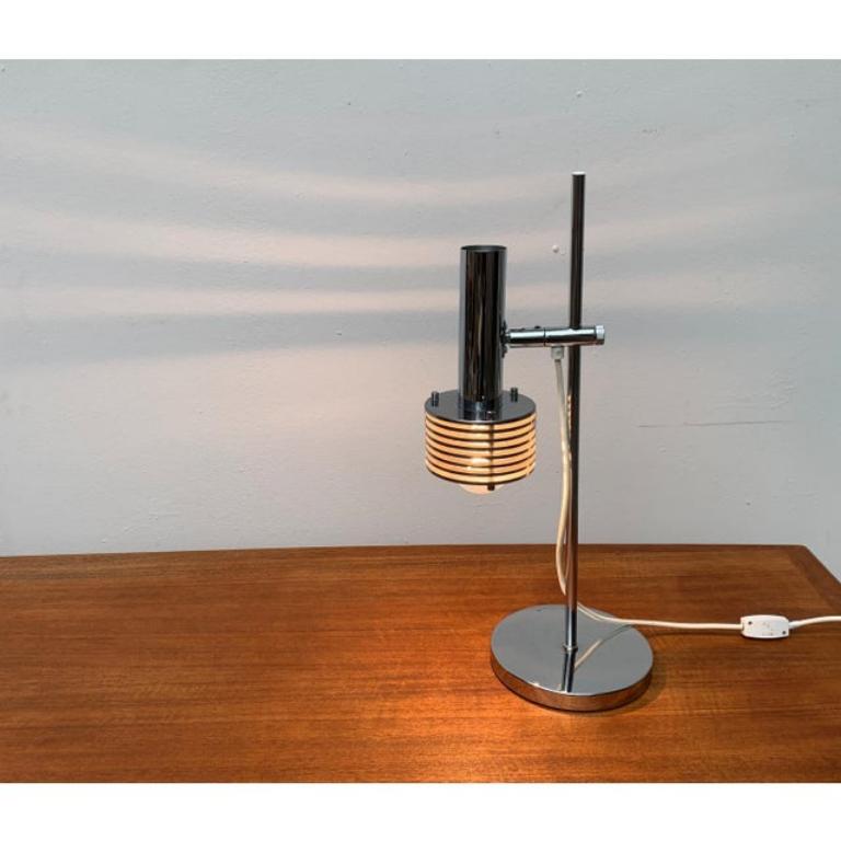 Space Age Chrome Slat Table Lamp, 1960s For Sale 7