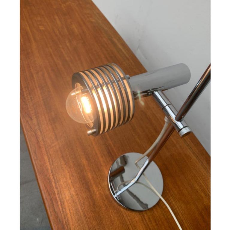 20th Century Space Age Chrome Slat Table Lamp, 1960s For Sale