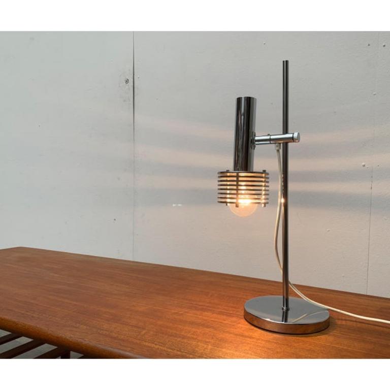 Space Age Chrome Slat Table Lamp, 1960s For Sale 2