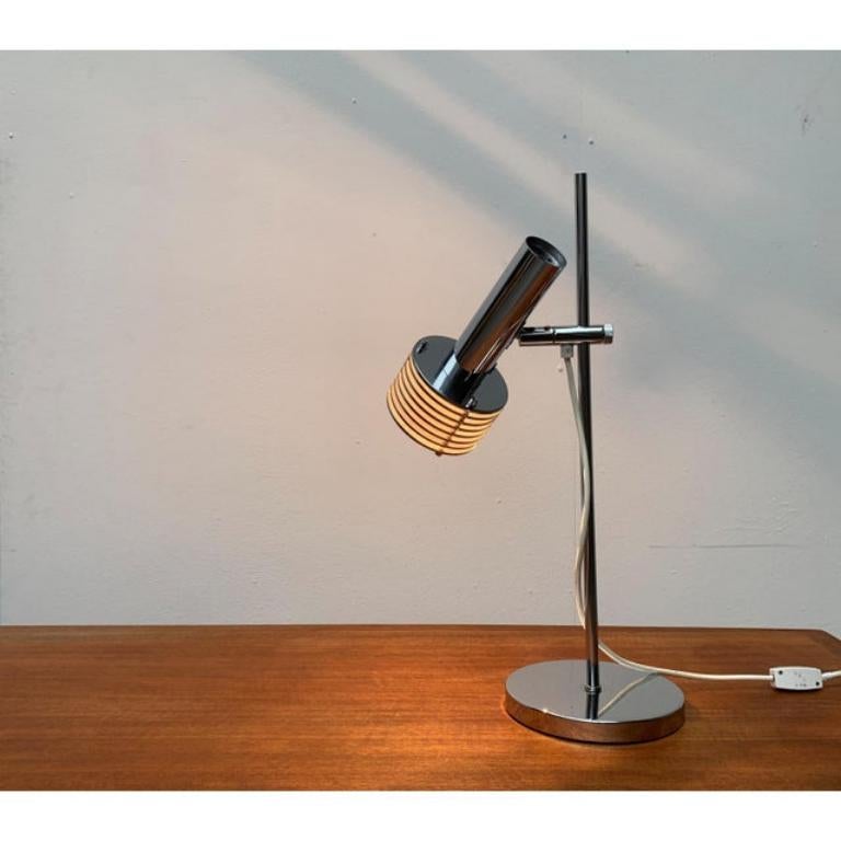 Space Age Chrome Slat Table Lamp, 1960s For Sale 3