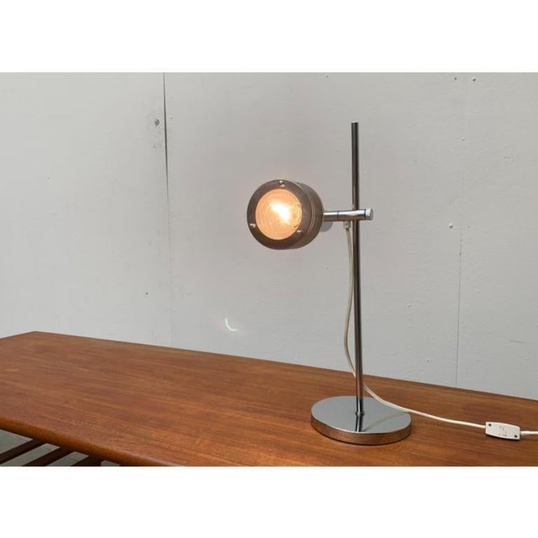 Space Age Chrome Slat Table Lamp, 1960s For Sale 4