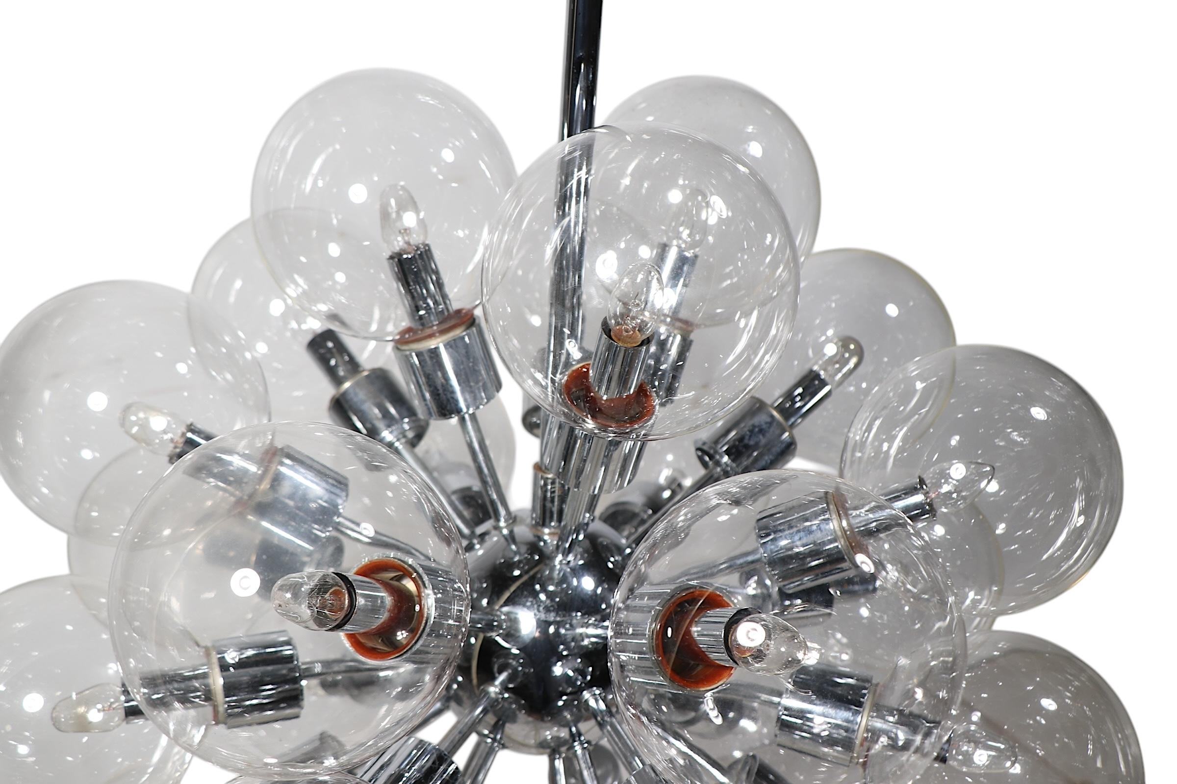 Verre Lustre Spoutnik de l'ère spatiale de Motoko Ishii pour Lightolier, vers 1977 en vente
