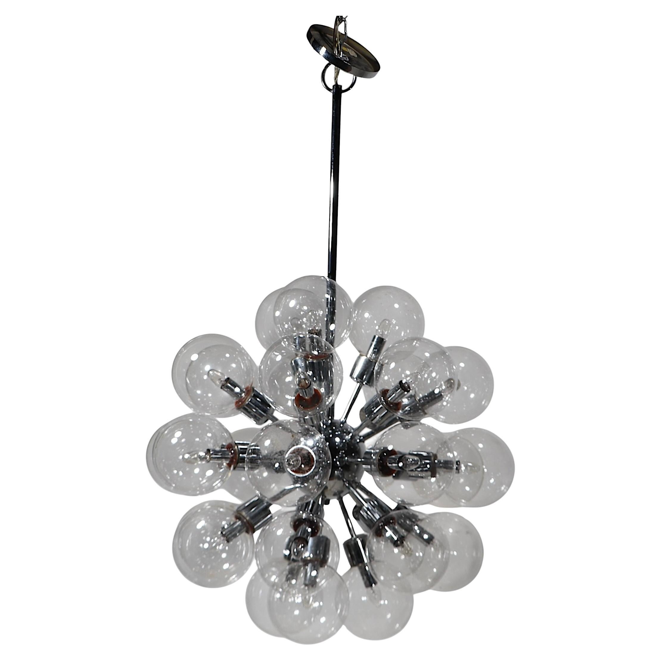Space Age Chrome Sputnik Chandelier by Motoko Ishii for Lightolier c 1977