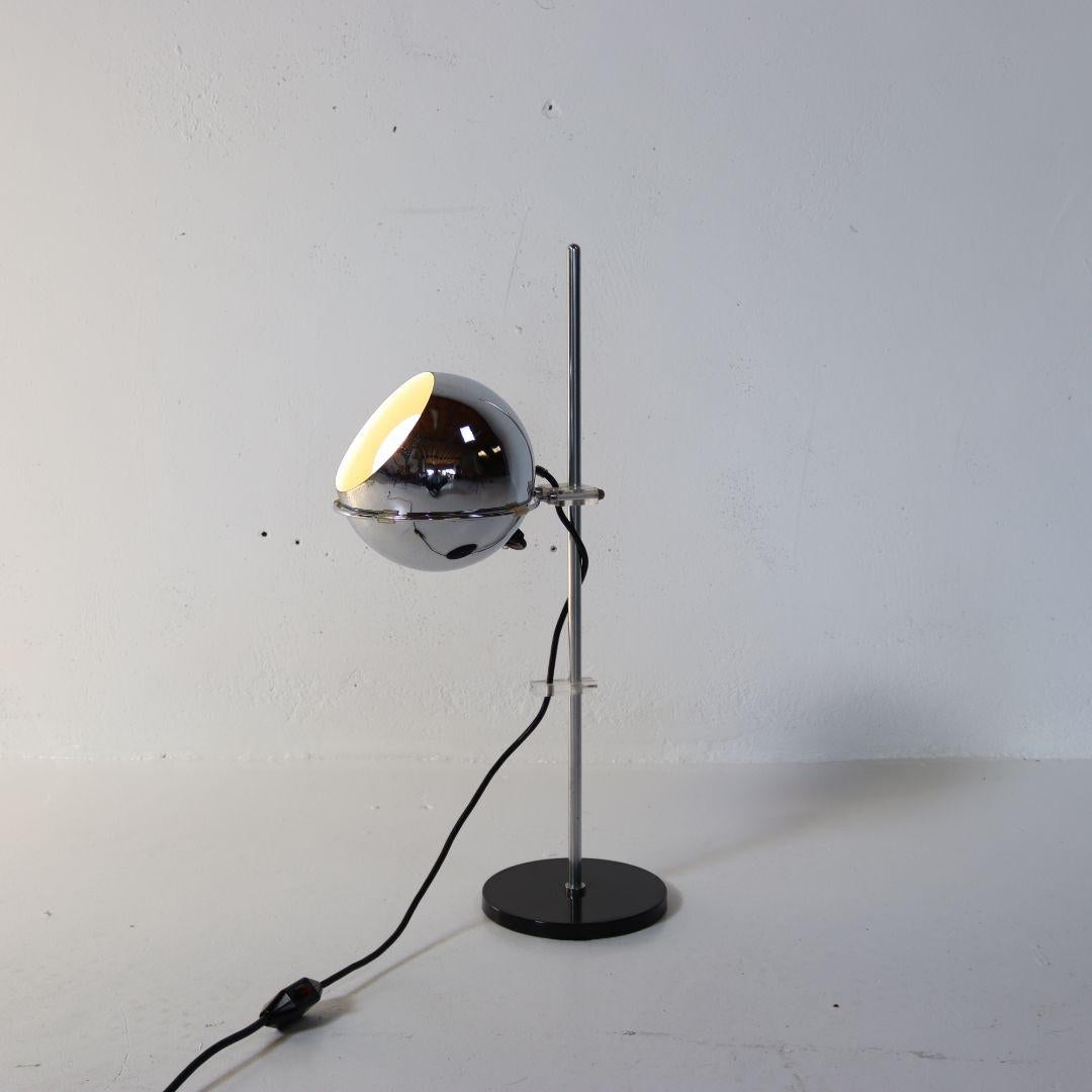 Space Age Chrome Table Lamp by Artimeta 1970s In Good Condition For Sale In BAARLO, LI