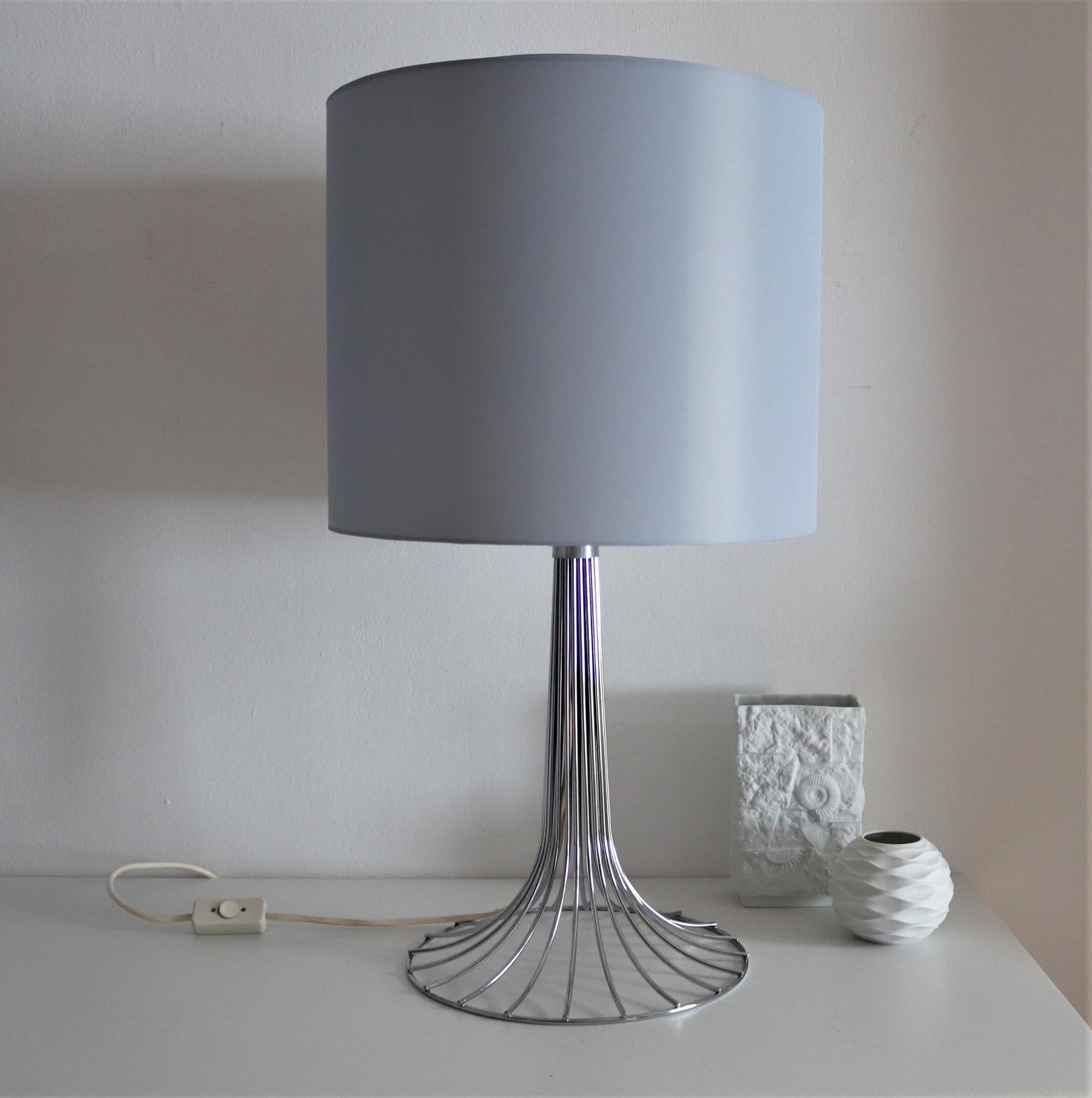 Space Age Mid Century Table Lamp in Chrome by Kinkeldey, 1970s For Sale