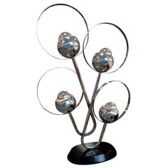 Vintage Space Age Chrome 4 Eyeball Table Lamp