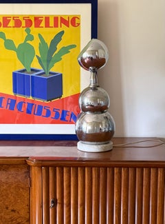 Space age chrome table Lamp, France 1970s
