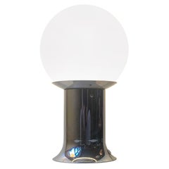 Space Age Chrome Table Lamp with Opaline Sphere from Lyfa, 1970s