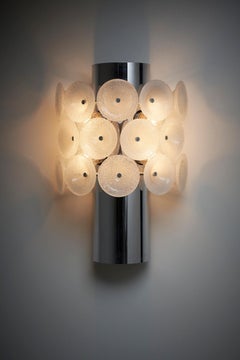 Space Age Chrome Wall Lamp Covered With Foam Glass, Cosack Leuchten