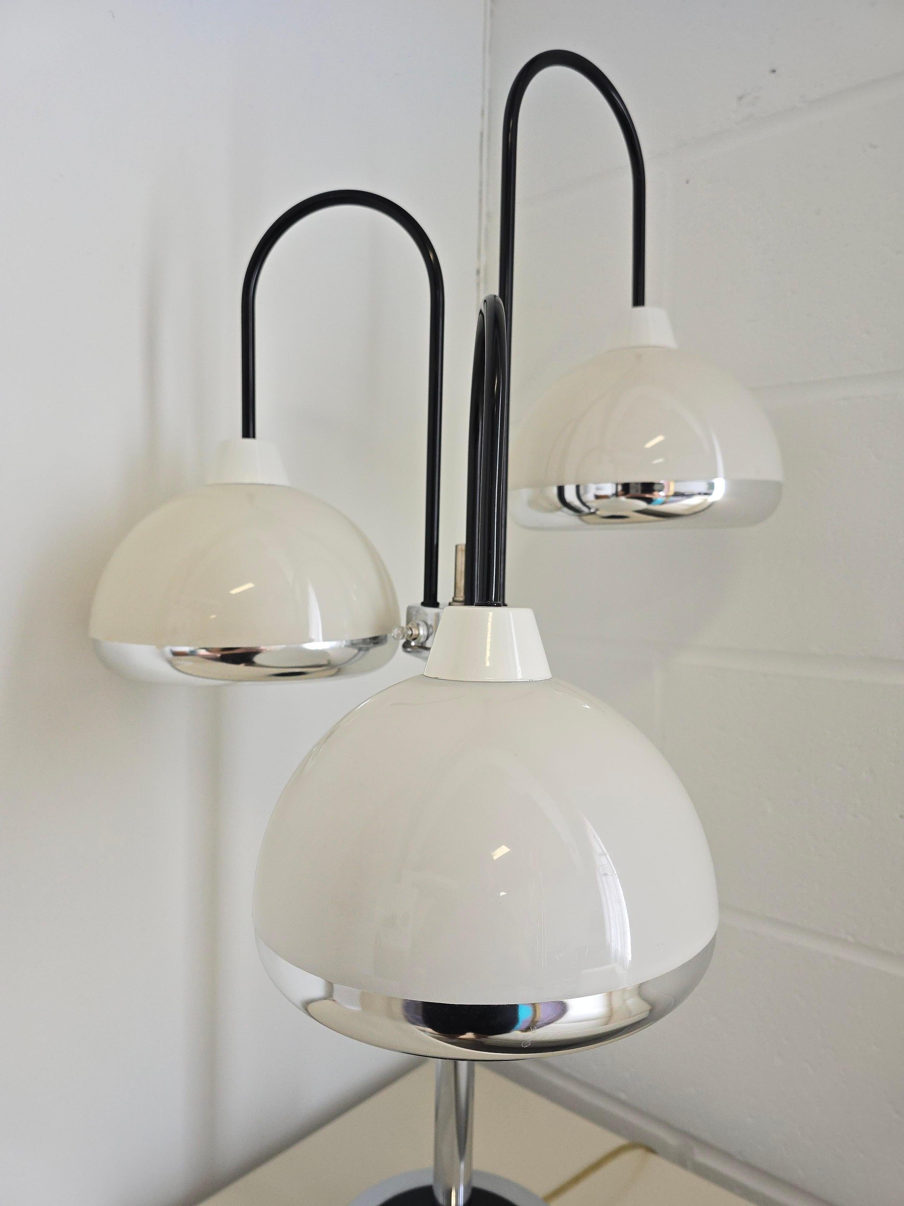 Space Age Chrome Waterfall Three Shade Table Lamp 6