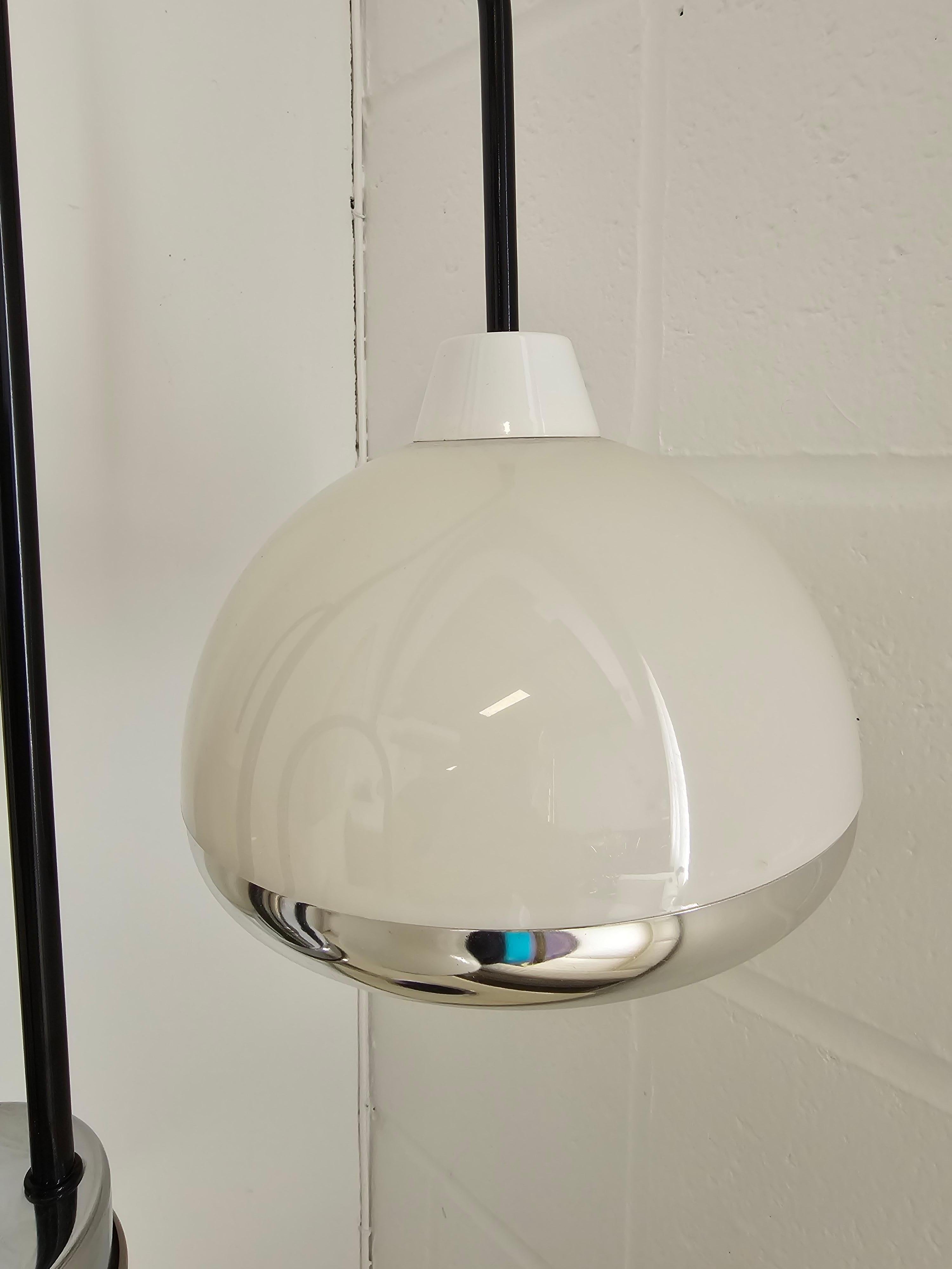 Space Age Chrome Waterfall Three Shade Table Lamp 2