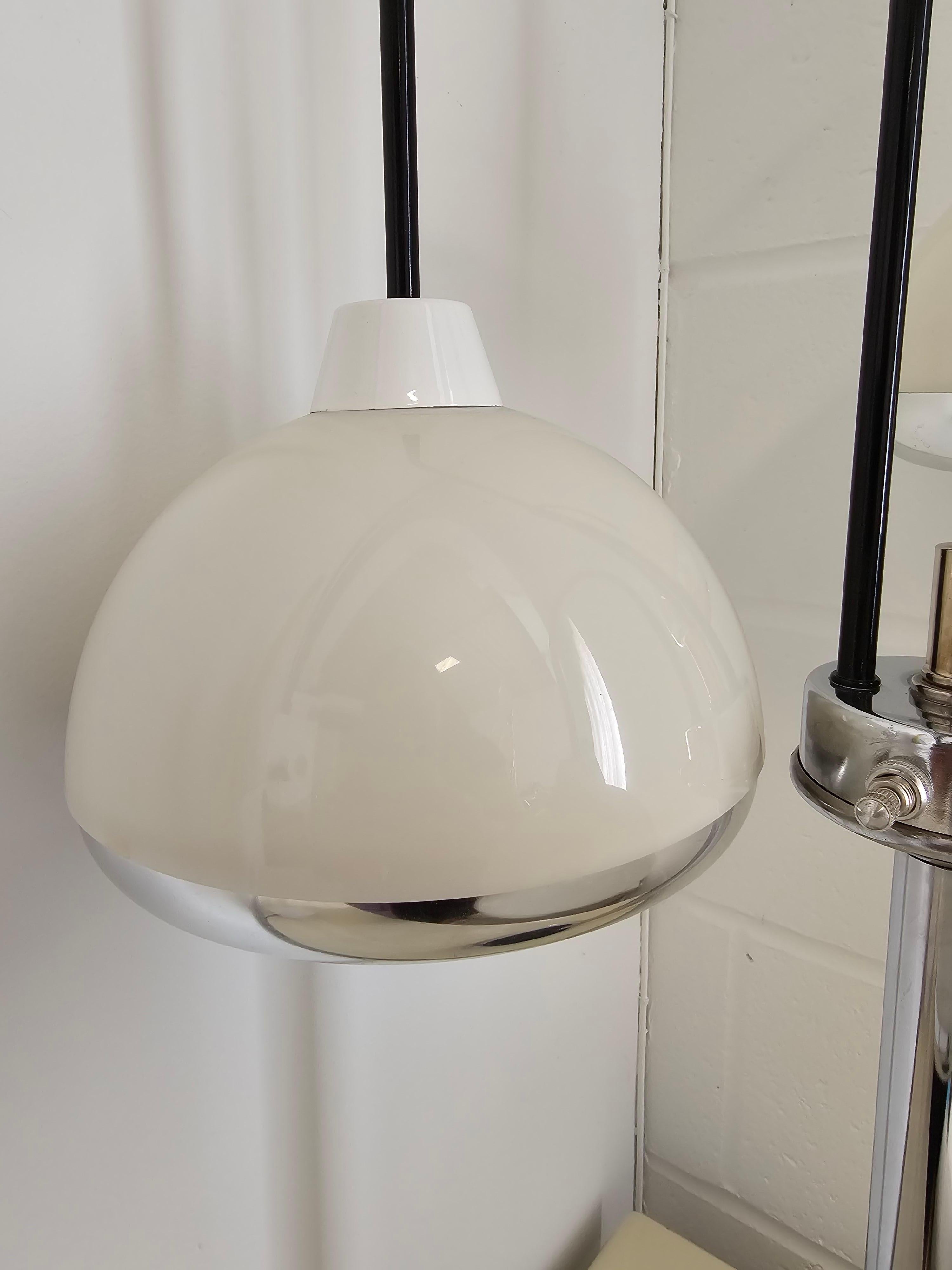 Space Age Chrome Waterfall Three Shade Table Lamp 3