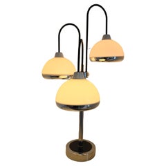 Space Age Chrome Waterfall Three Shade Table Lamp